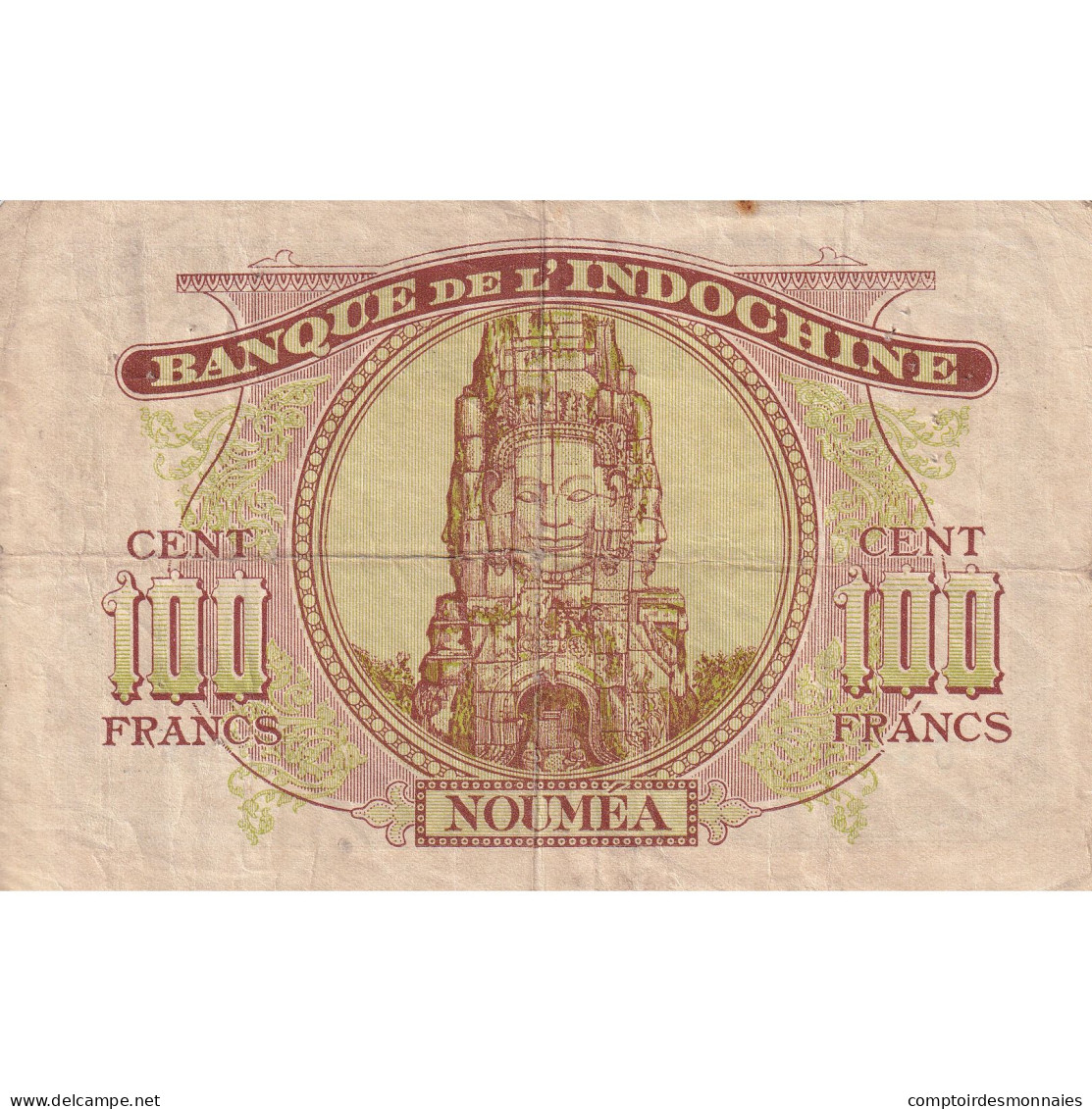 Billet, Nouvelle-Calédonie, 100 Francs, 1942, Undated (1942), KM:46b, TB - Nouméa (New Caledonia 1873-1985)