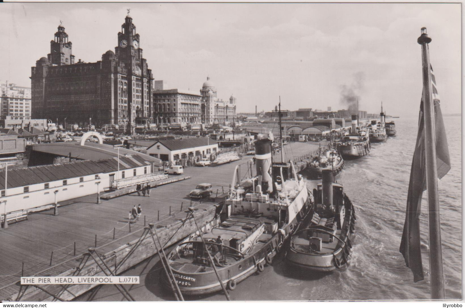 UK - Liverpool - Superb RPPC Of The Pier Head With Ships & Featuring Several Tugboats - Sleepboten