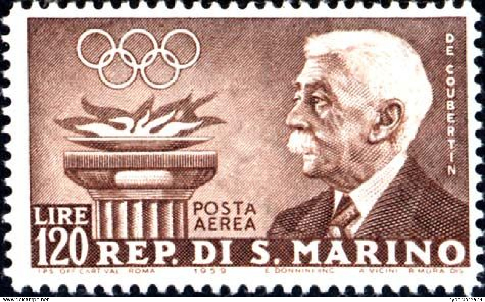 San Marino A127 - International Olympic Committee 1959 Airmail - MNH - Sommer 1960: Rom