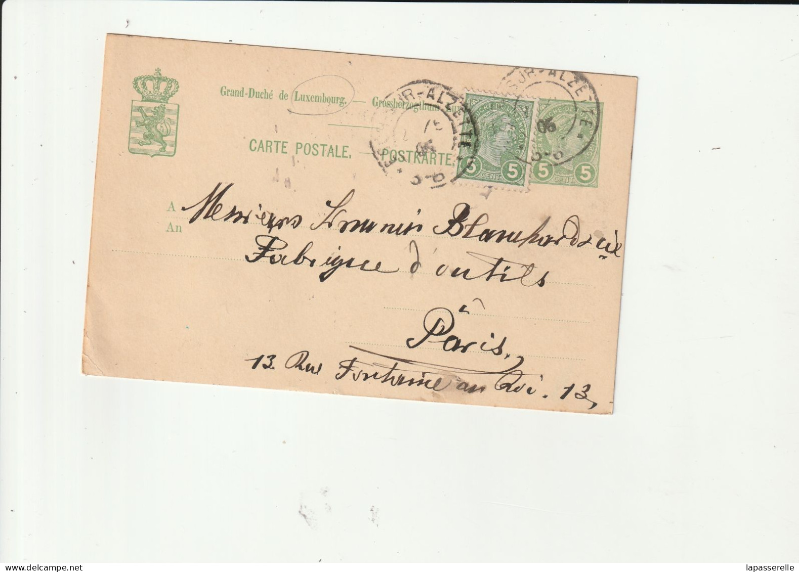 Luxembourg 1905 - Carte Commerciale J.Kaiser Commerce De Cuir Esch S/Alzette - Esch-Alzette