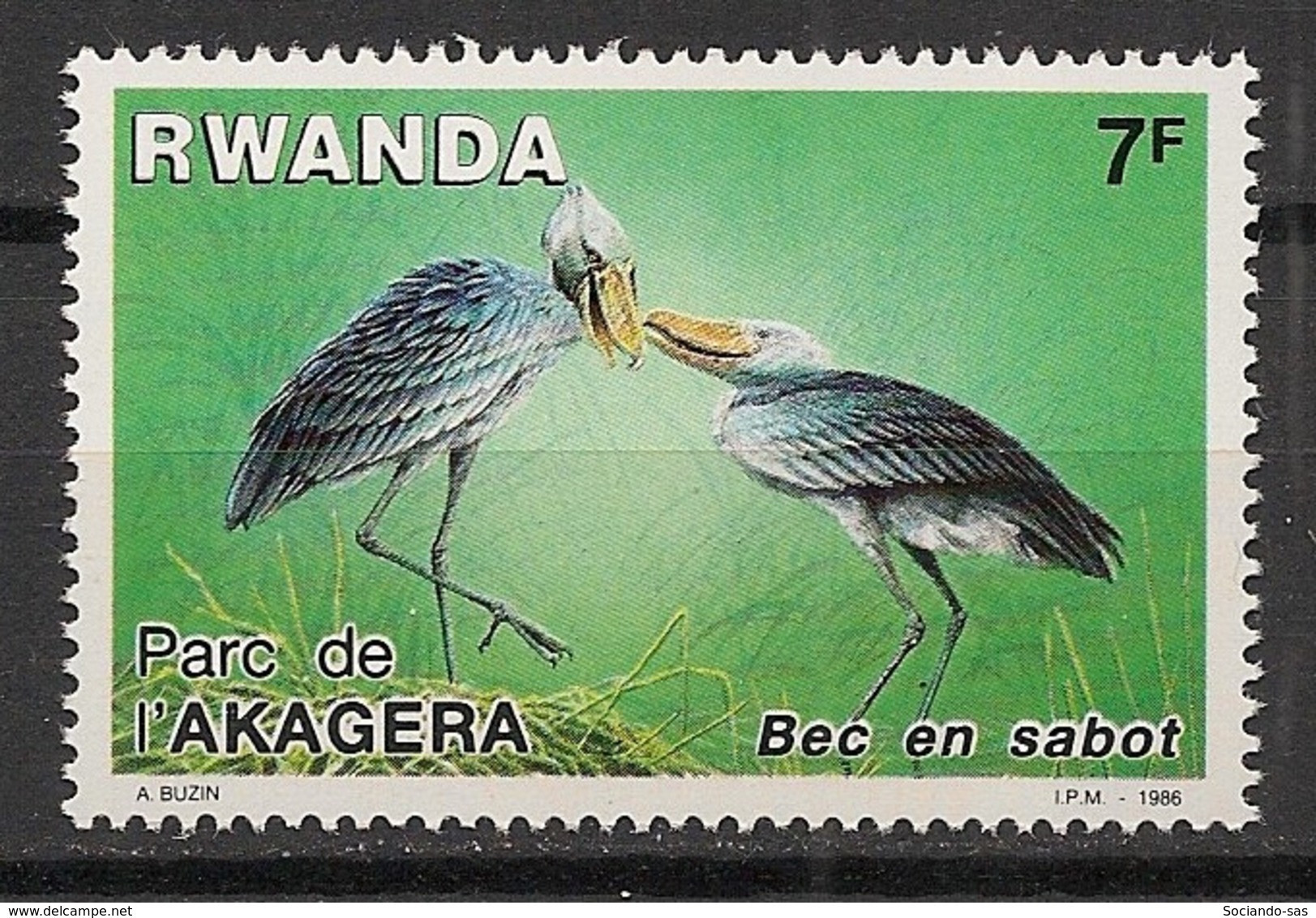 RWANDA - 1986 - N°YT. 1218 - Oiseau / Bird / Bec En Sabot - Neuf Luxe ** / MNH / Postfrisch - Unused Stamps