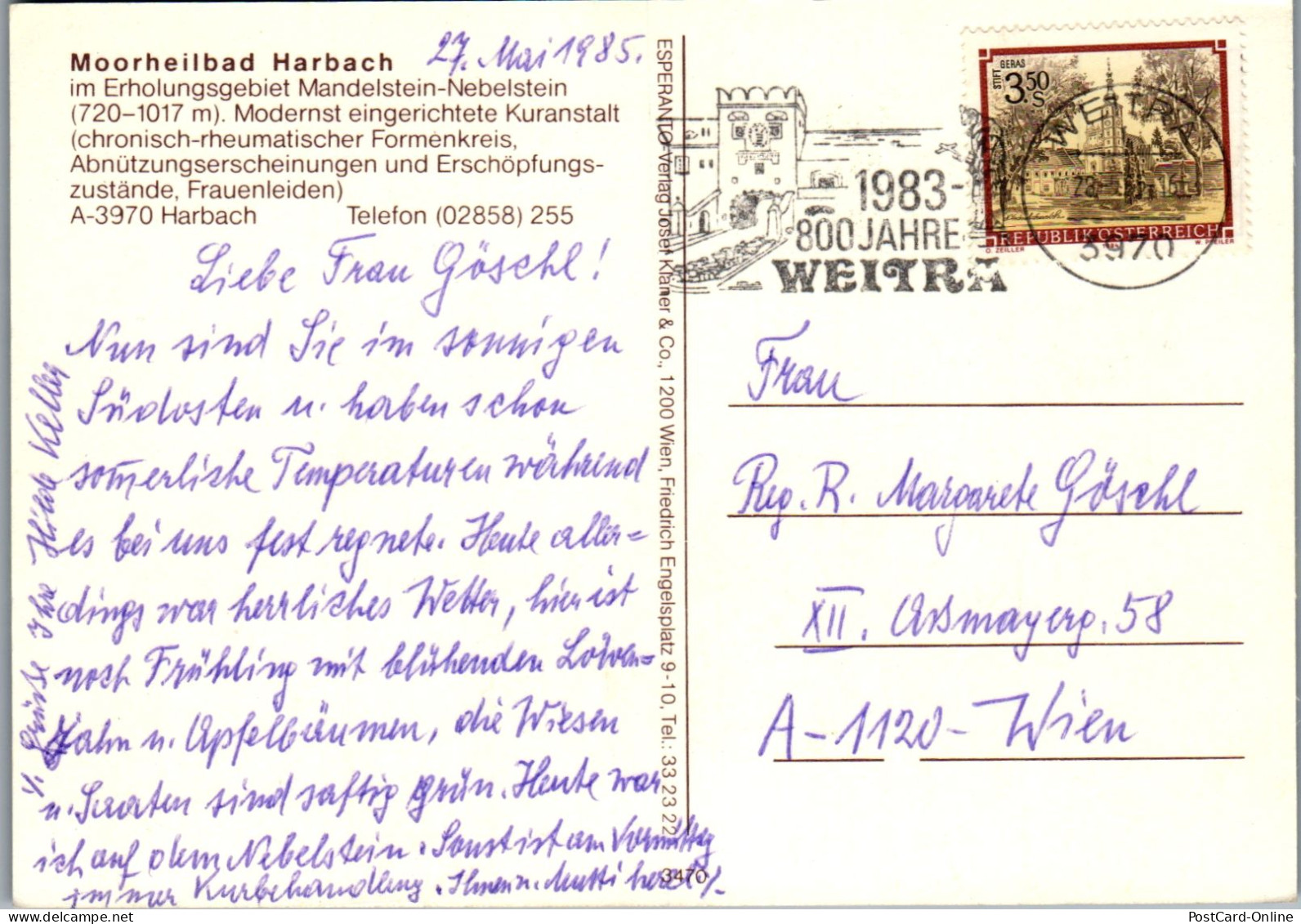 48112 - Niederösterreich - Harbach , Moorbad Harbach , Nebelsteinhütte , Mandelstein , Mehrbildkarte - Gelaufen 1985 - Gmünd