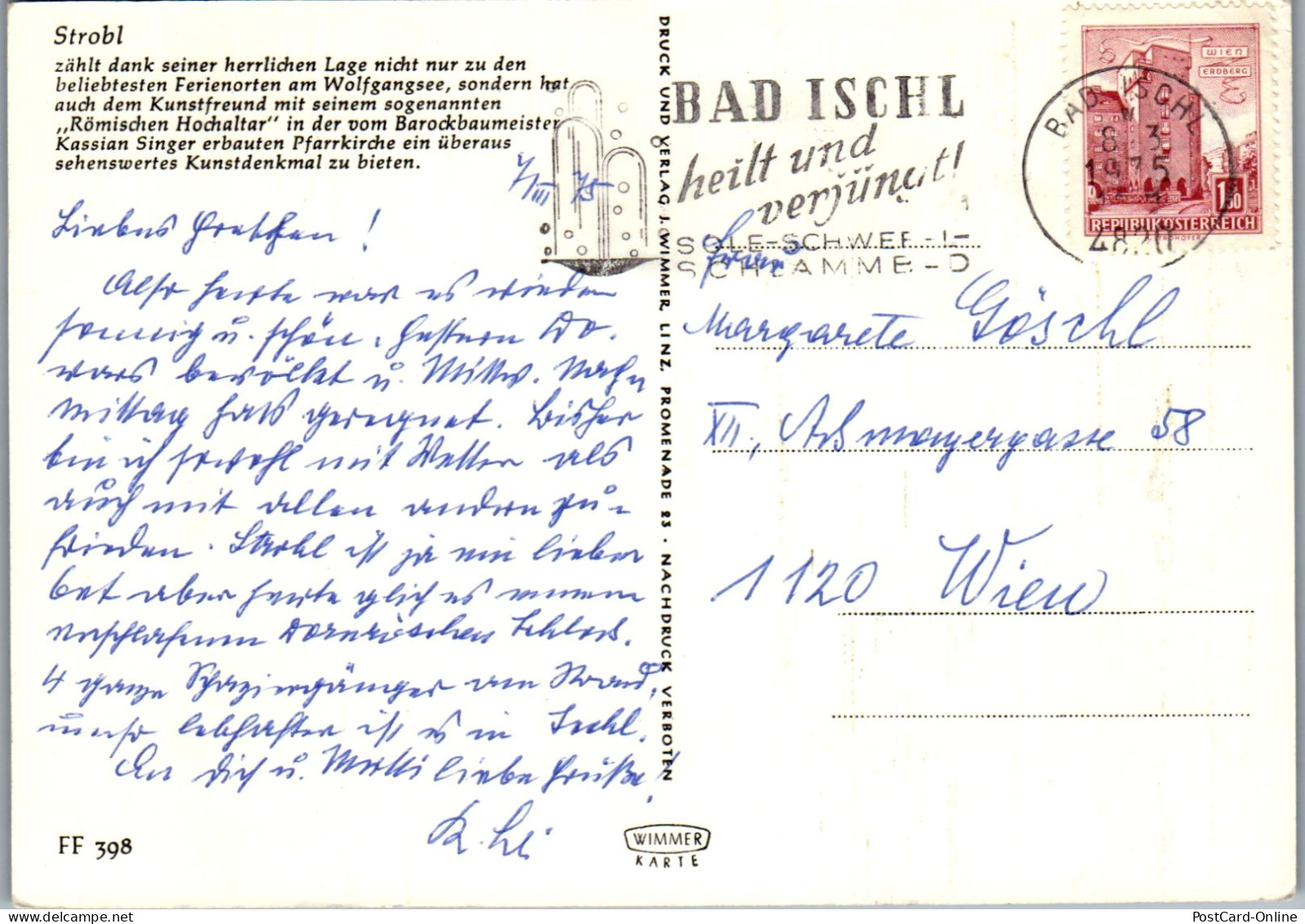 47875 - Salzburg - Strobl , Mehrbildkarte - Gelaufen 1975 - St. Gilgen