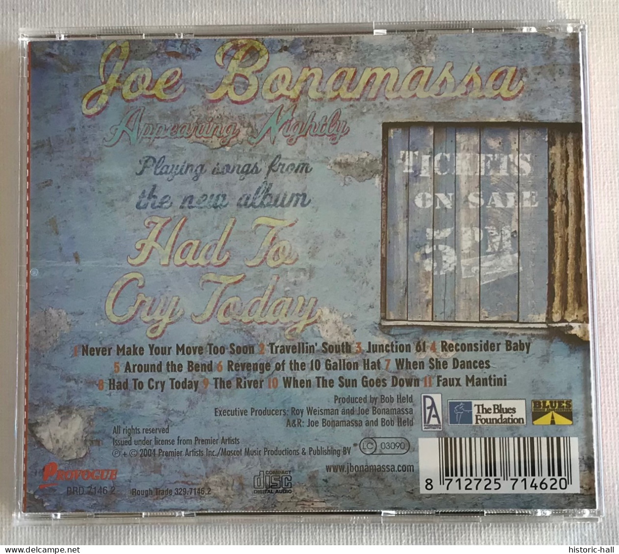 JOE BONAMASSA - Had To Cry Today - CD - 2004 - Blues