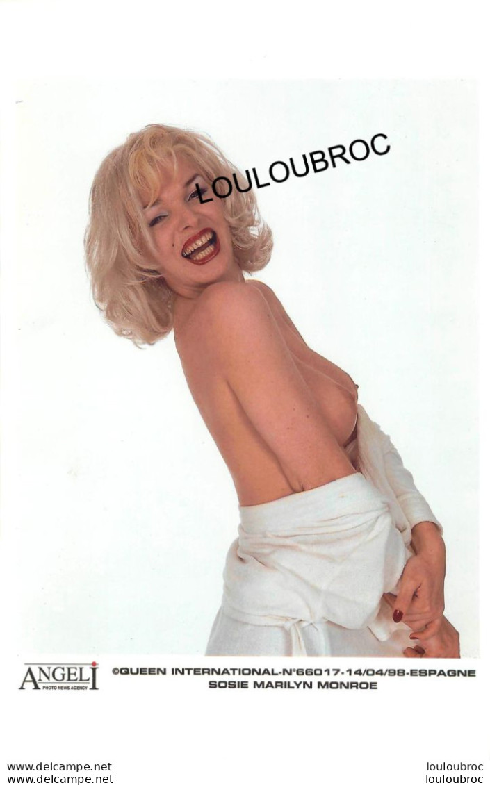 SOSIE DE MARILYN MONROE 04/1998  PHOTO AGENCE ANGELI 27x18cm - Pin-Ups