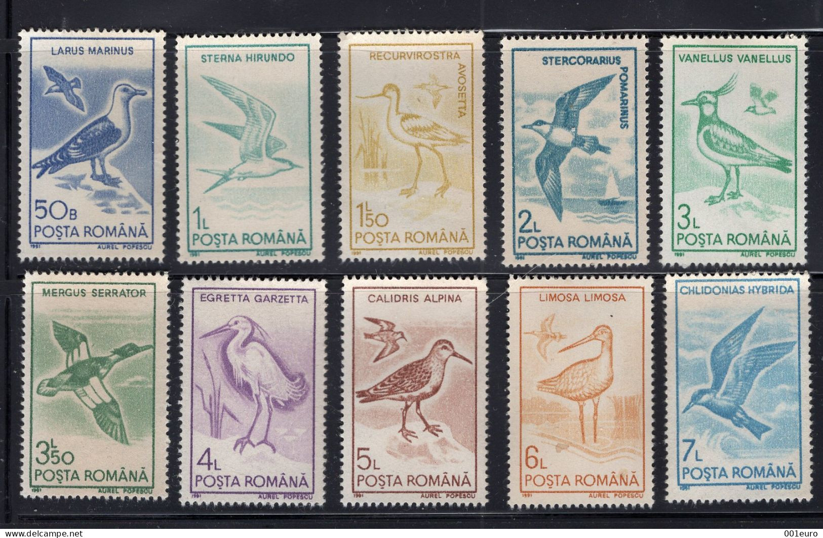 ROMANIA 1991 : BIRDS, 10 Unused Stamps - Registered Shipping! - Nuevos