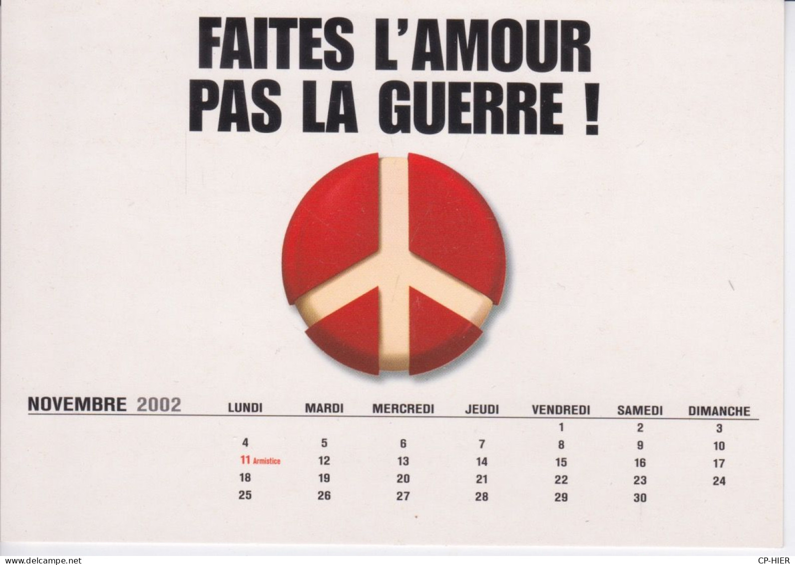 11 CARTE PUB CPM - COLLECTION FORMAGE ABYBEL CALENDRIER 2002