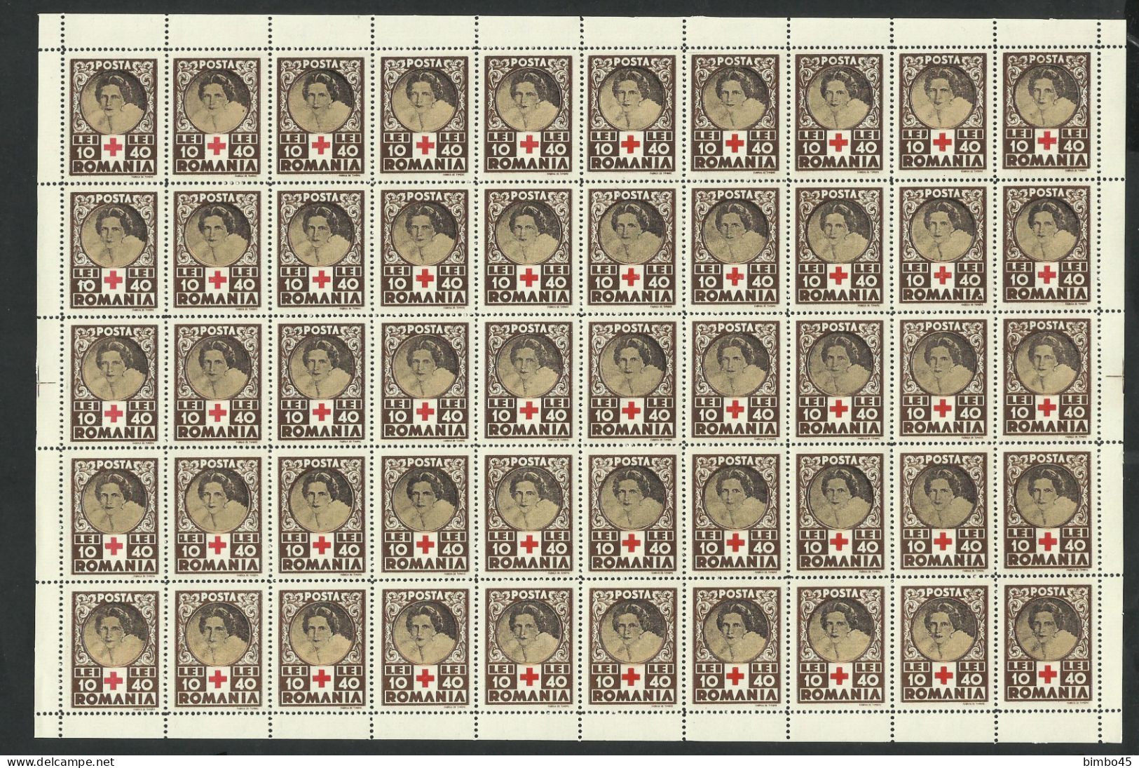 Romania 1945 Mi# 827-830 ** MNH - Set In Blocks  Of 50 - Red Cross / Queen Mother Helen - Unused Stamps