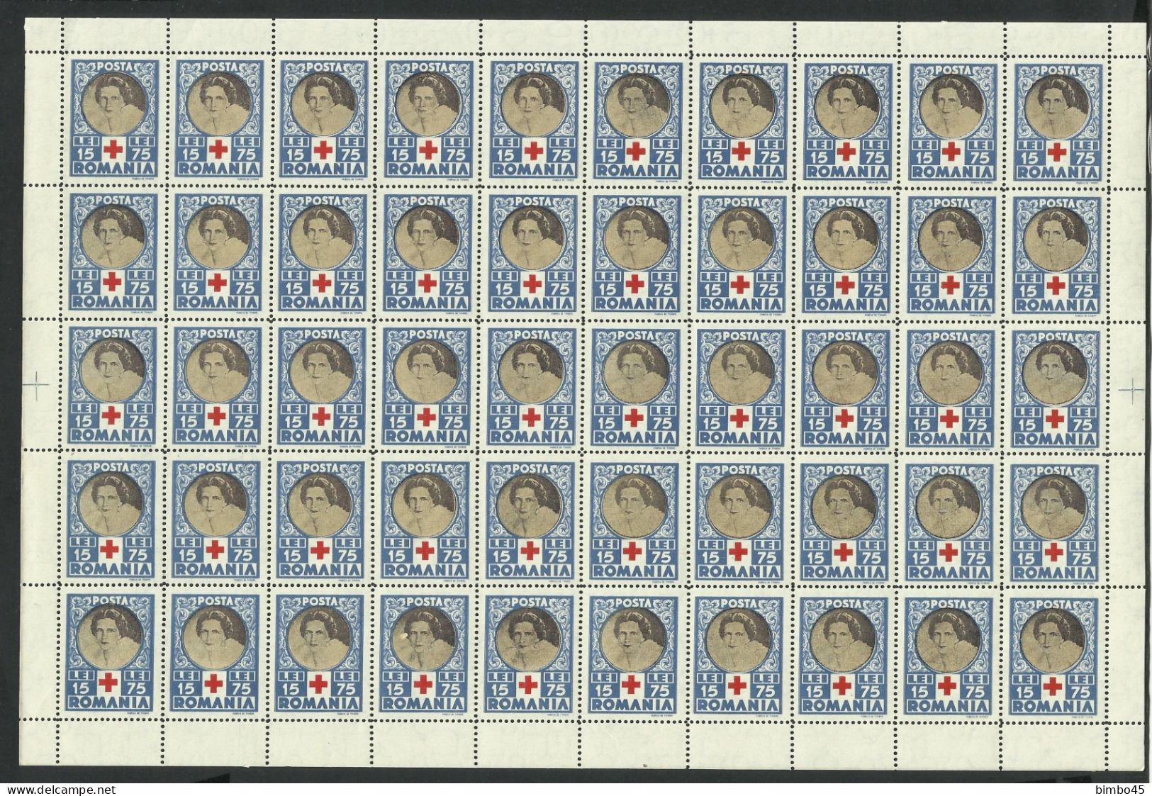 Romania 1945 Mi# 827-830 ** MNH - Set In Blocks  Of 50 - Red Cross / Queen Mother Helen - Nuevos