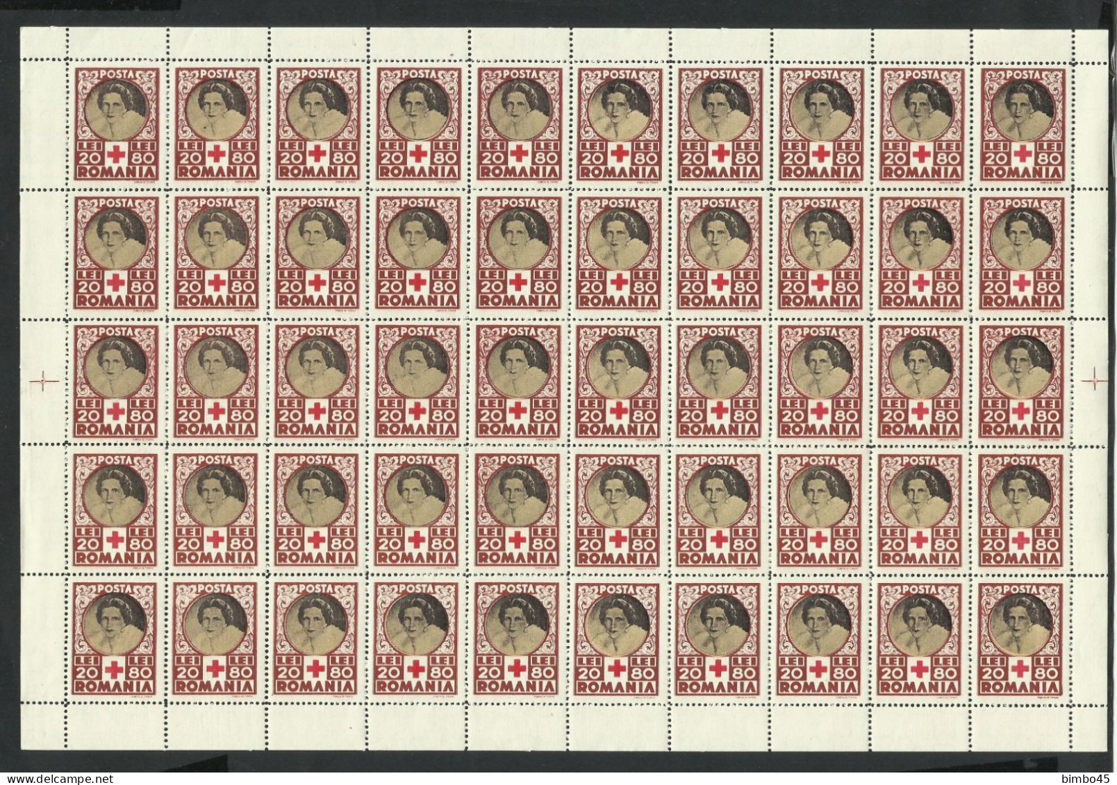 Romania 1945 Mi# 827-830 ** MNH - Set in blocks  of 50 - Red Cross / Queen Mother Helen