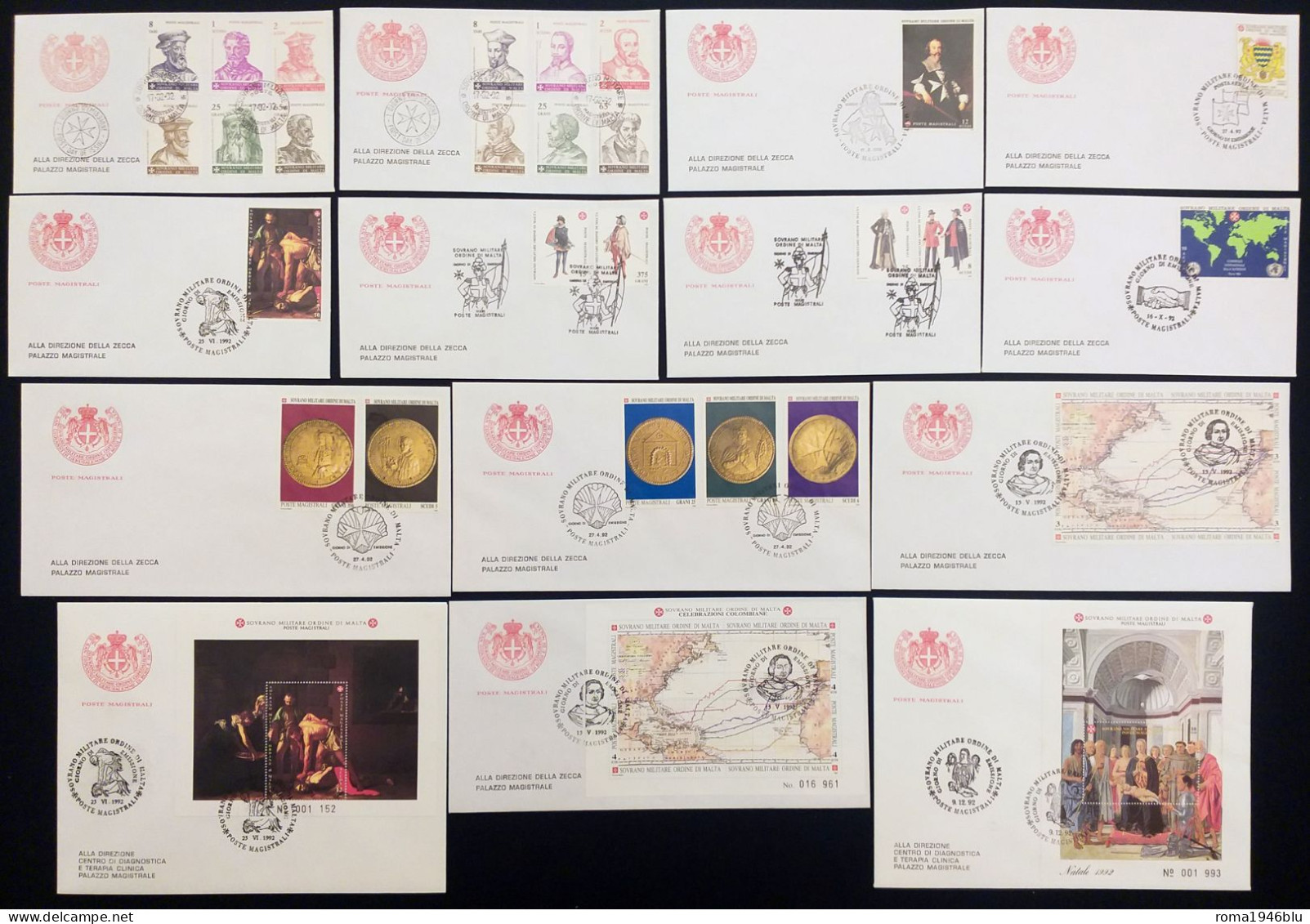 SMOM 1992 FDC Annata Completa  / Complete Year Set O/Used VF - Malta (Orde Van)