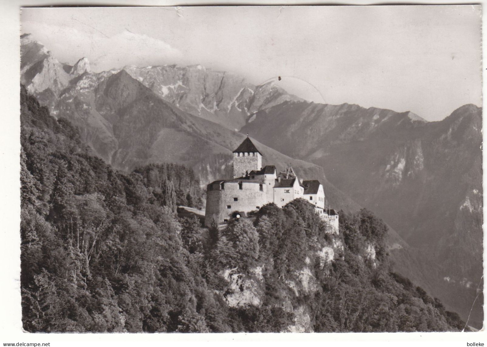 Liechtenstein - Carte Postale De 1955 - Oblit Vaduz - Exp Vers Mittenwald - Armoiries - Valeur 79 €  ( 50 + 29 ) - Lettres & Documents