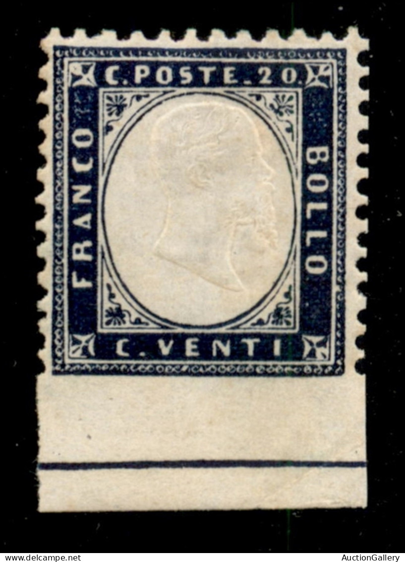 Regno - Vittorio Emanuele II - 1862 - 20 Cent (2) Non Dentellato In Basso Con Grande Bordo Foglio - Gomma Integra - Otti - Other & Unclassified