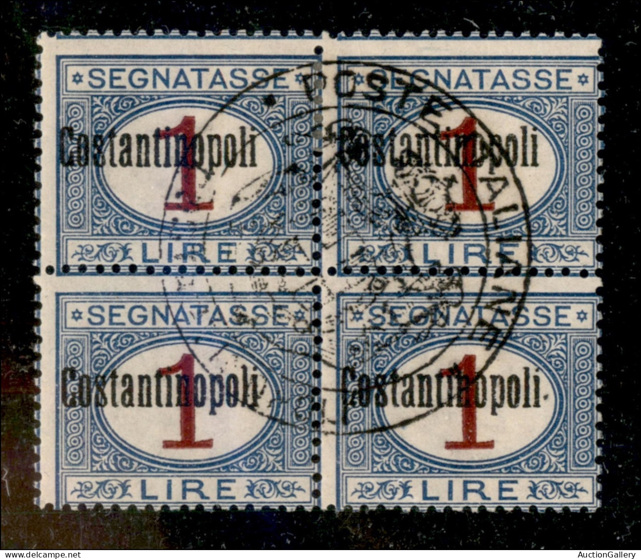 Uffici Postali All'Estero - Levante - Costantinopoli - 1922 - Quartina Del 1 Lira (4ab) Con Soprastampa Fortemente Spost - Other & Unclassified