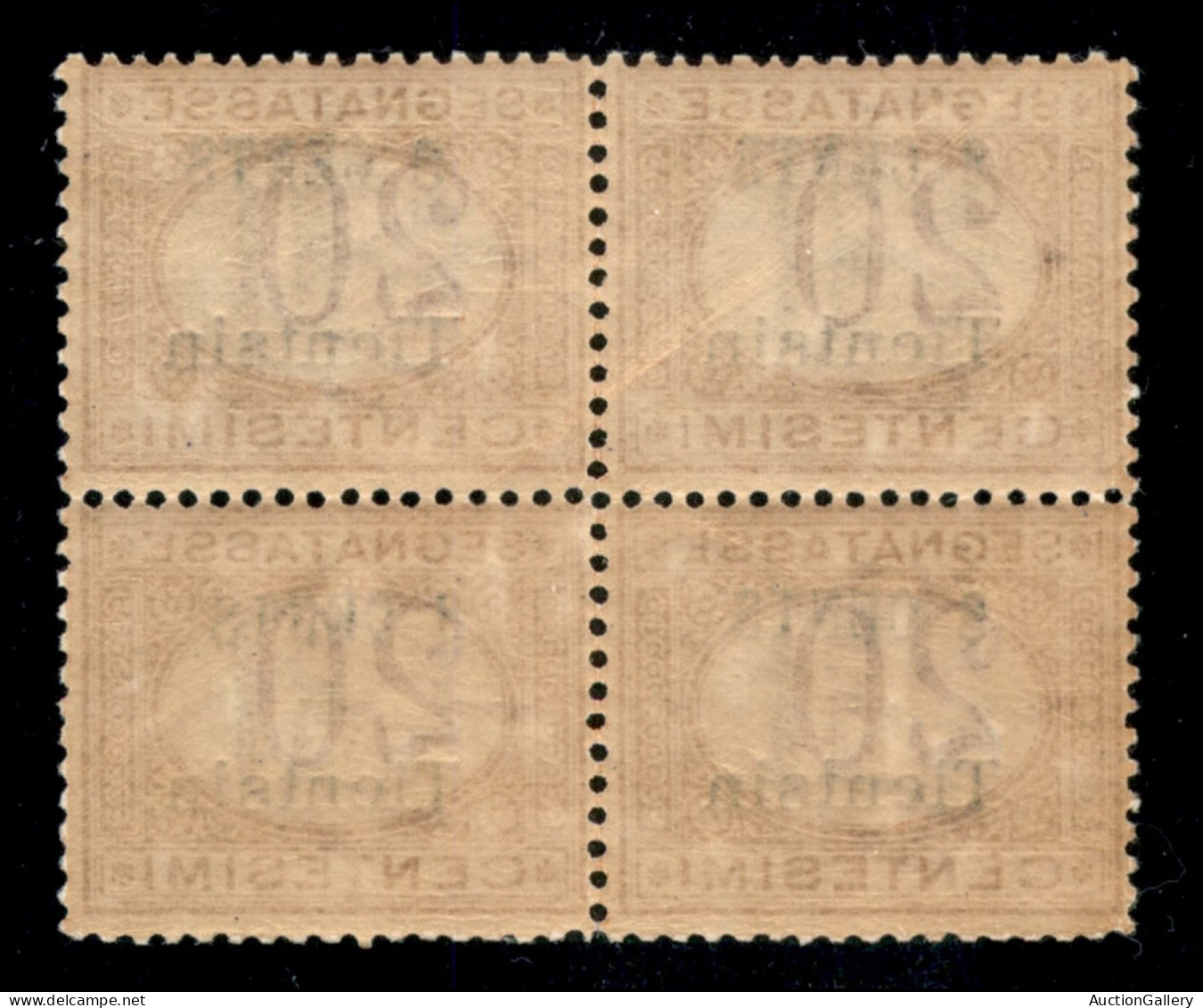 Uffici Postali All'Estero - Levante - Tientsin - 1918 - 8 Cent Su 20 (6) In Quartina - Gomma Integra - Autres & Non Classés