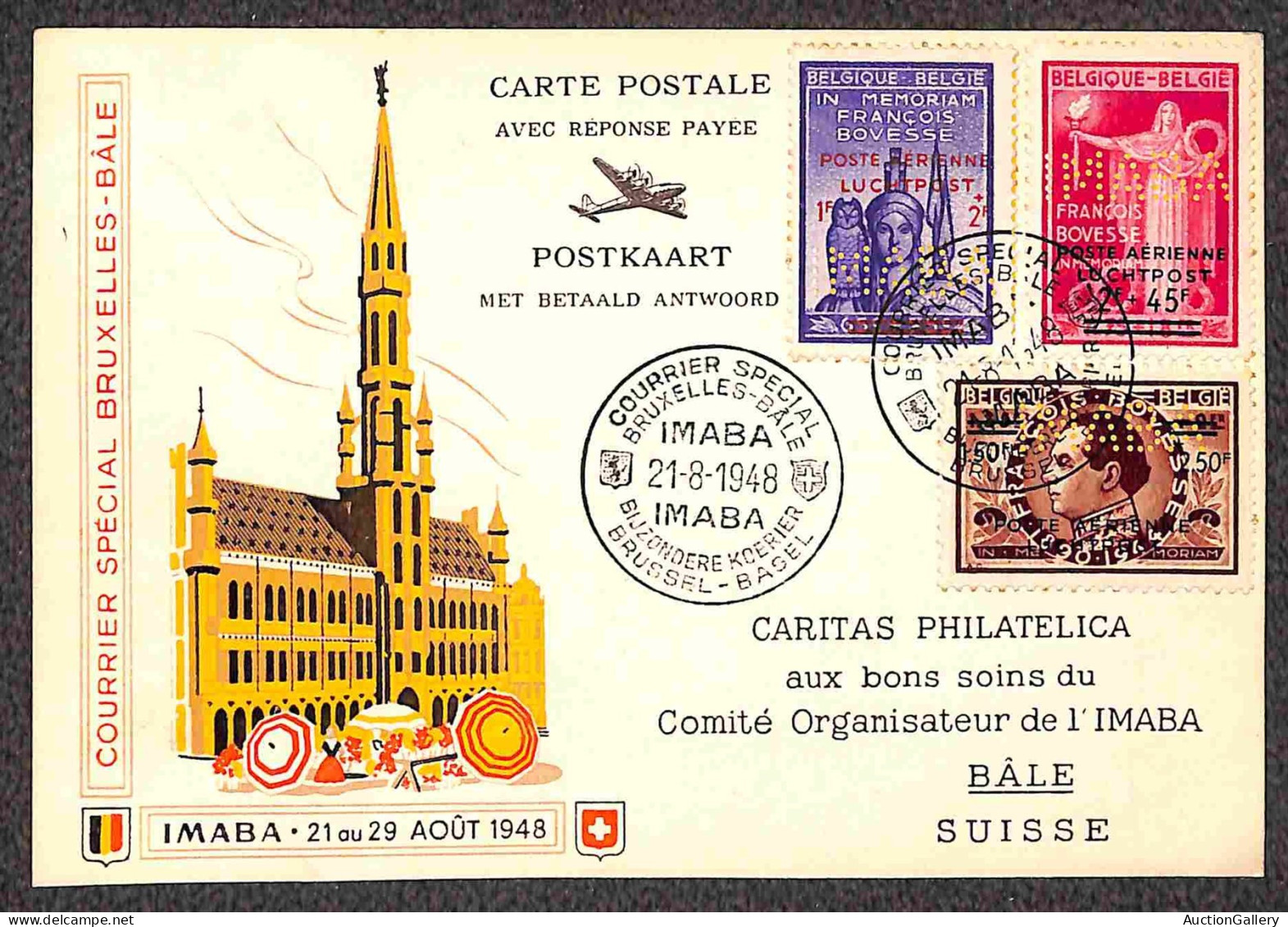 Europa - Belgio - Imaba 21.8.48 - Due Aerogrammi Da Bruxelles A Basilea - Other & Unclassified