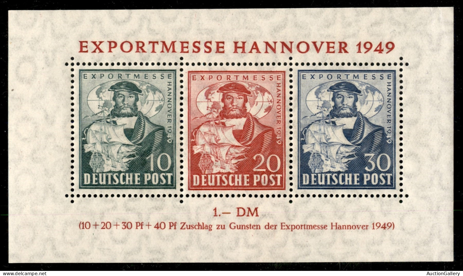 Europa - Germania - 1949 - Bizona - Foglietto Esposizione Di Hannover (B1 - 103 I/105 I) - Gomma Integra - Other & Unclassified