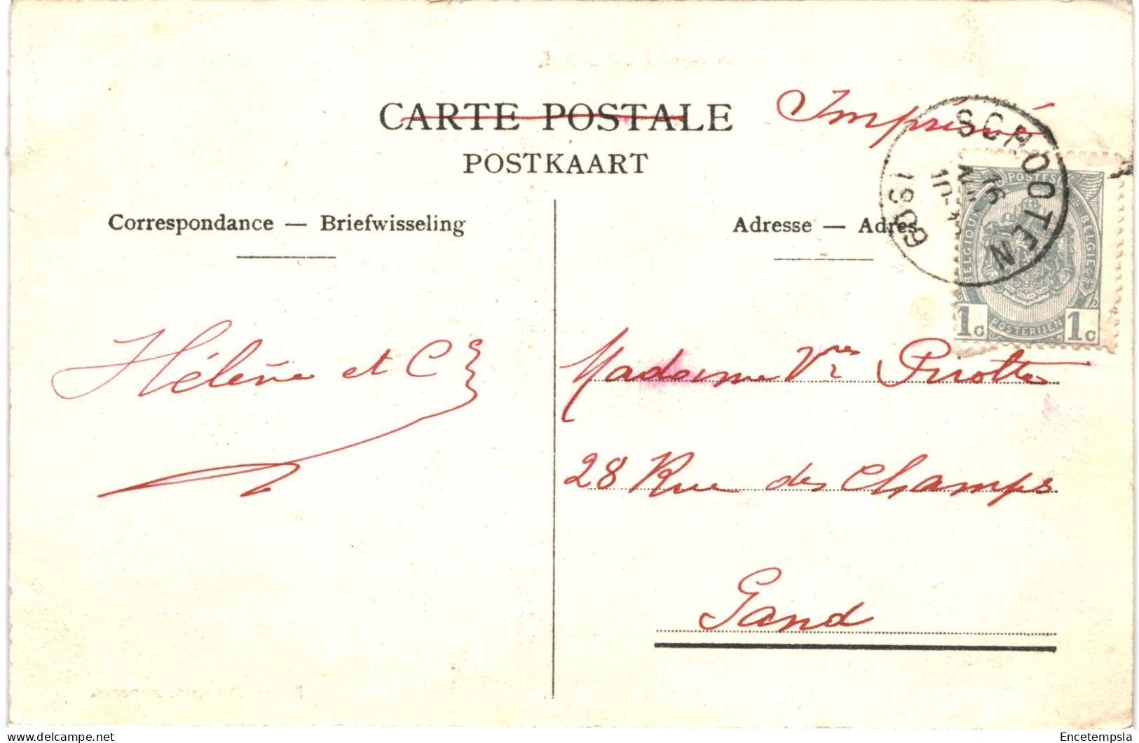 CPA  Carte Postale Belgique Schooten Gelmelen Hof 1909  VM75420ok - Schoten