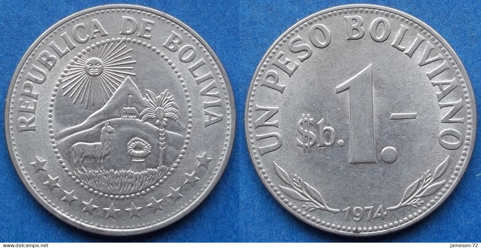 BOLIVIA - 1 Peso 1974 KM# 192 Monetary Reform (1965-1979) - Edelweiss Coins - Bolivië