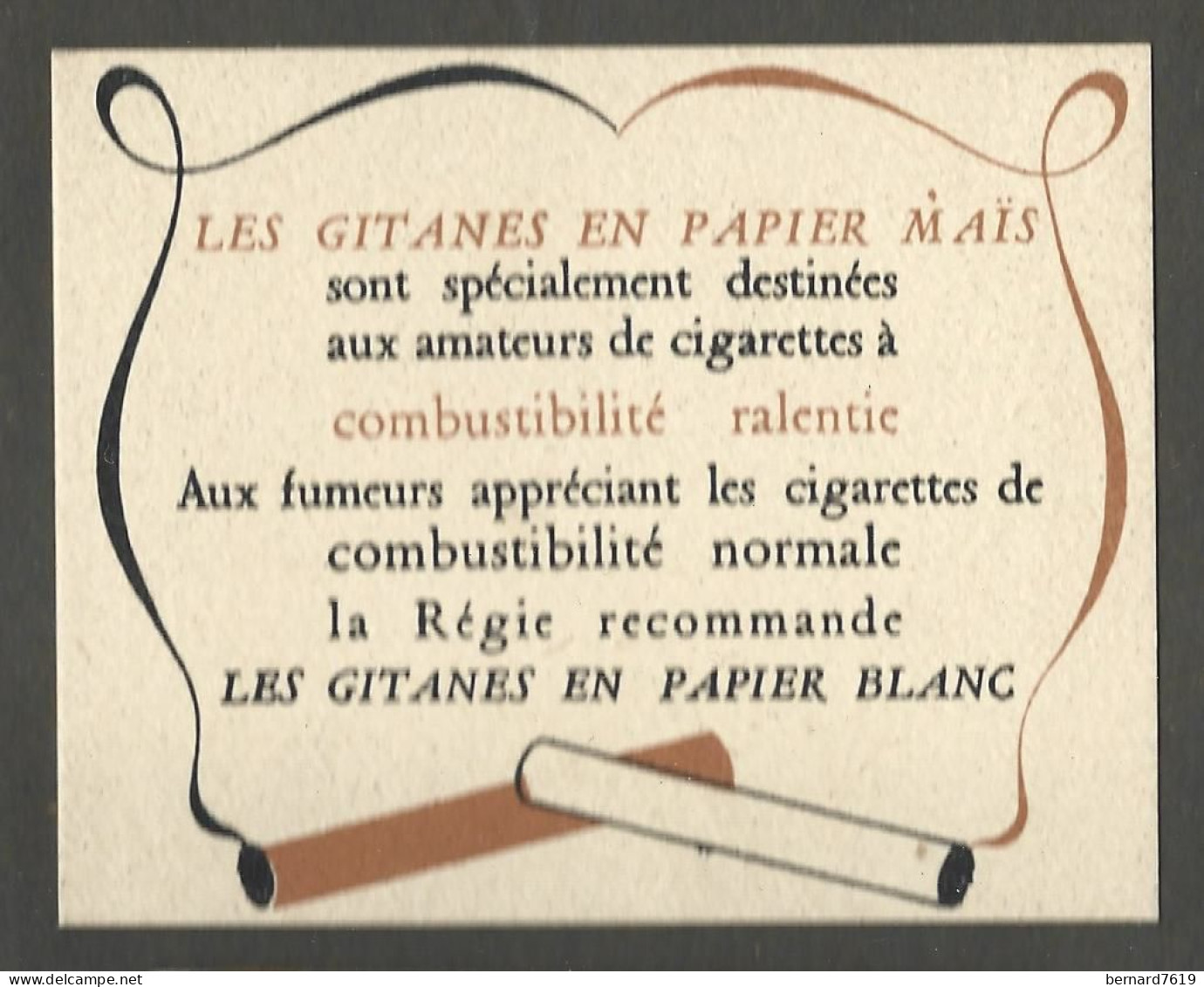 Publicite   Les Gitanes En Papier Mais - Autres & Non Classés