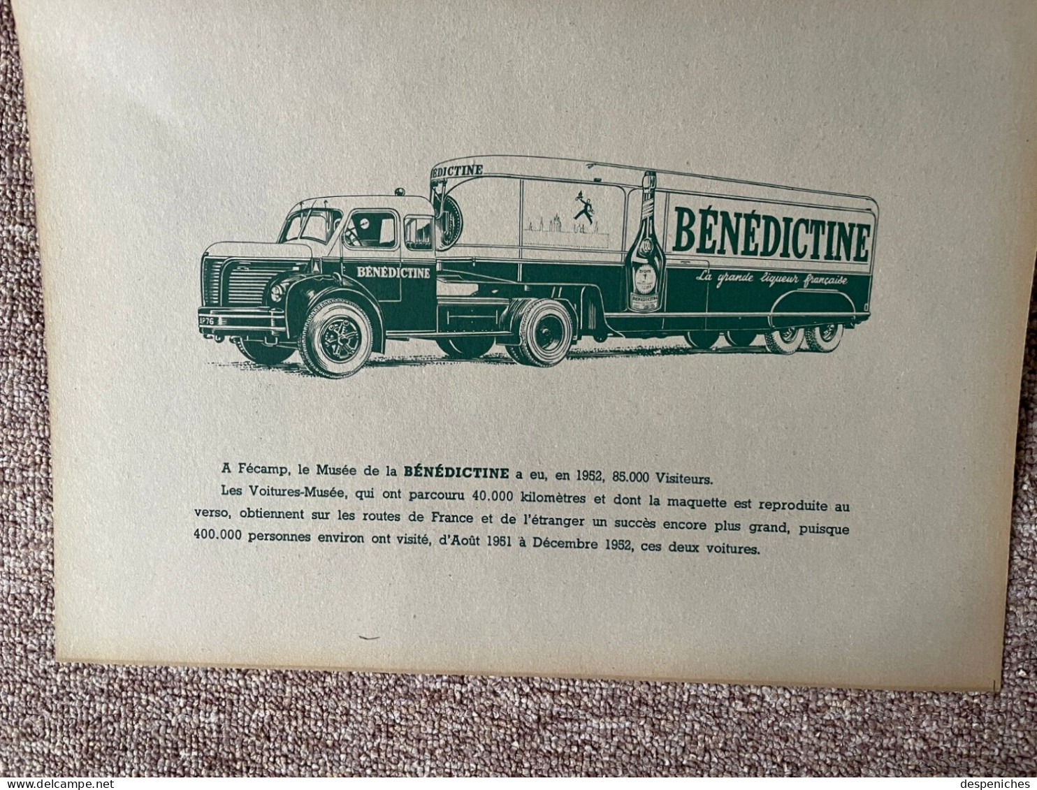 Rare : Maquette Carton Bénédictine à Monter - Jouet Vintage - Cars