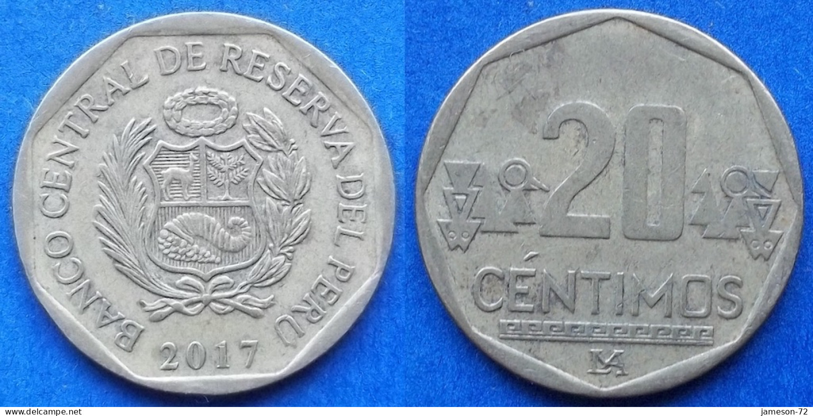 PERU - 20 Centimos 2017 KM# 306.4 Monetary Reform (1991) - Edelweiss Coins - Peru