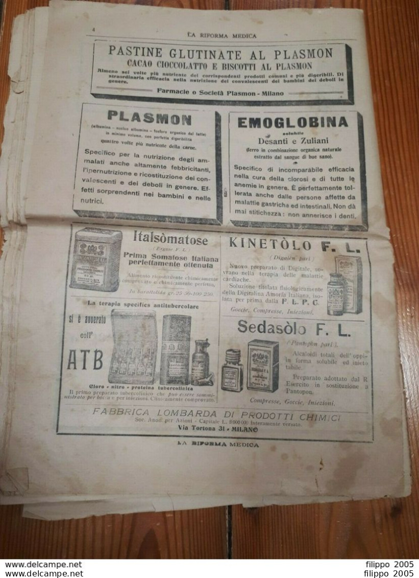 1898 1925 LOTTO 5 RIVISTE MEDICINA CHIRURGIA FARMACIA OSTETRICIA CHEMIOTERAPIA - Geneeskunde, Psychologie