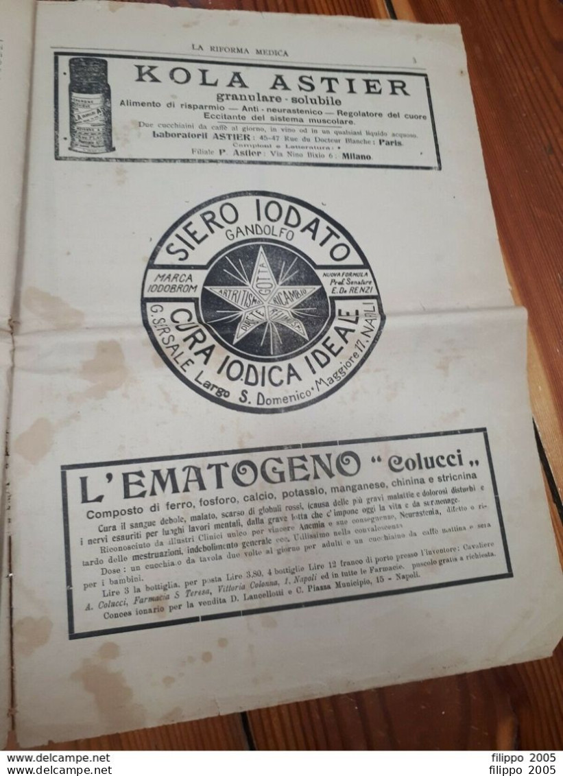 1898 1925 LOTTO 5 RIVISTE MEDICINA CHIRURGIA FARMACIA OSTETRICIA CHEMIOTERAPIA - Medicina, Psicologia