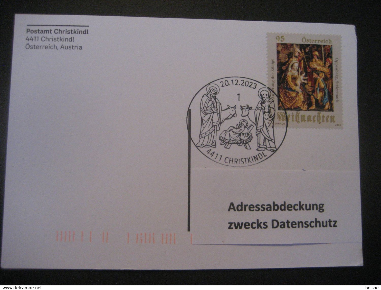 Österreich- Christkindl 20.12.2023, Christkindl Post Vom Postamt Christkindl Echt Gelaufen - Brieven En Documenten