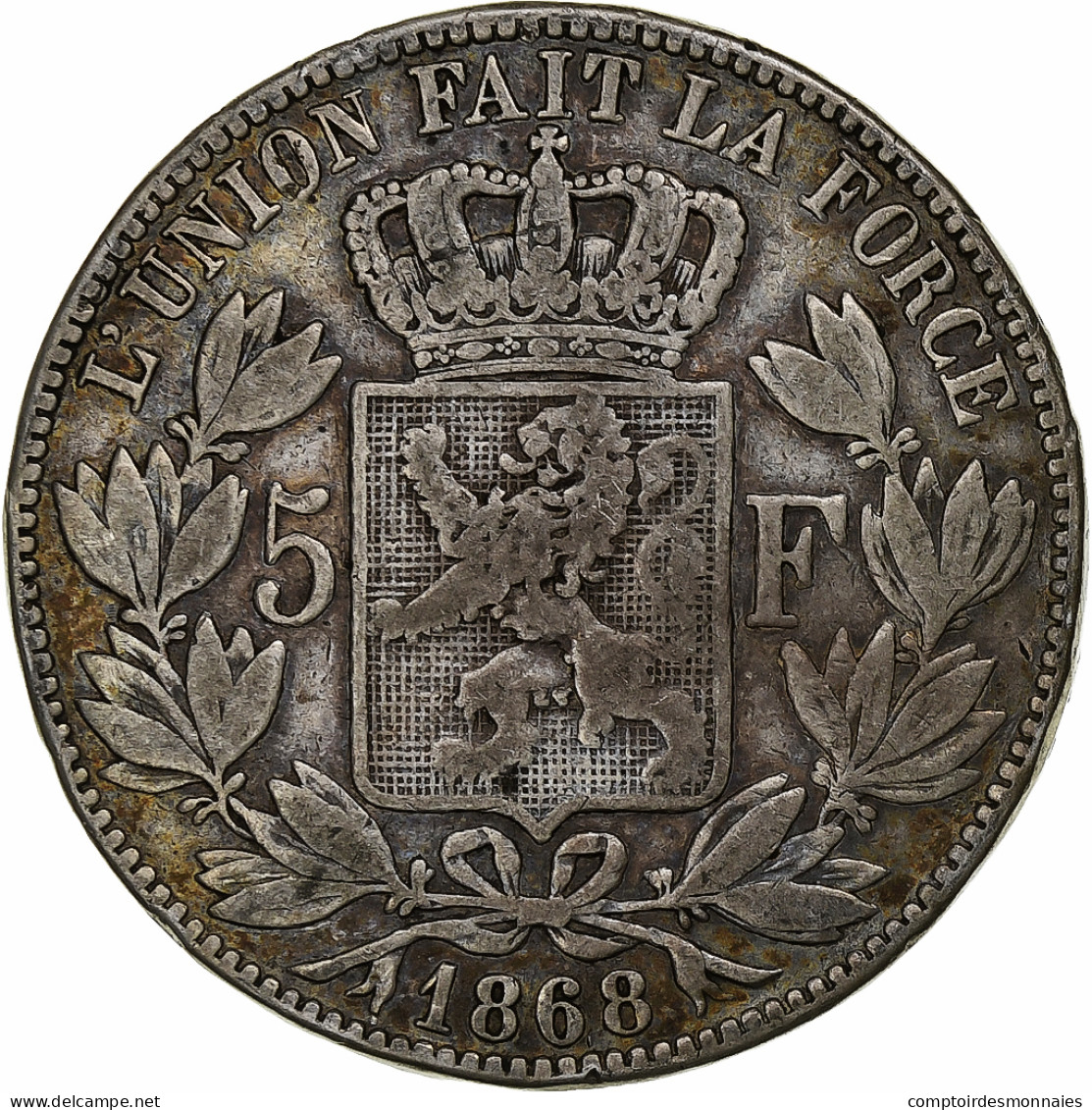 Monnaie, Belgique, Leopold II, 5 Francs, 5 Frank, 1868, TB, Argent, KM:24 - 5 Francs