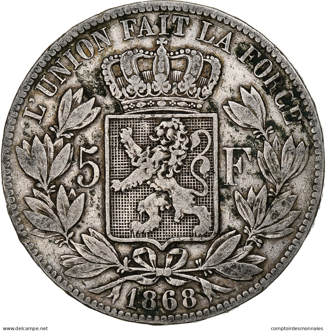 Monnaie, Belgique, Leopold II, 5 Francs, 5 Frank, 1868, TB, Argent, KM:24 - 5 Francs