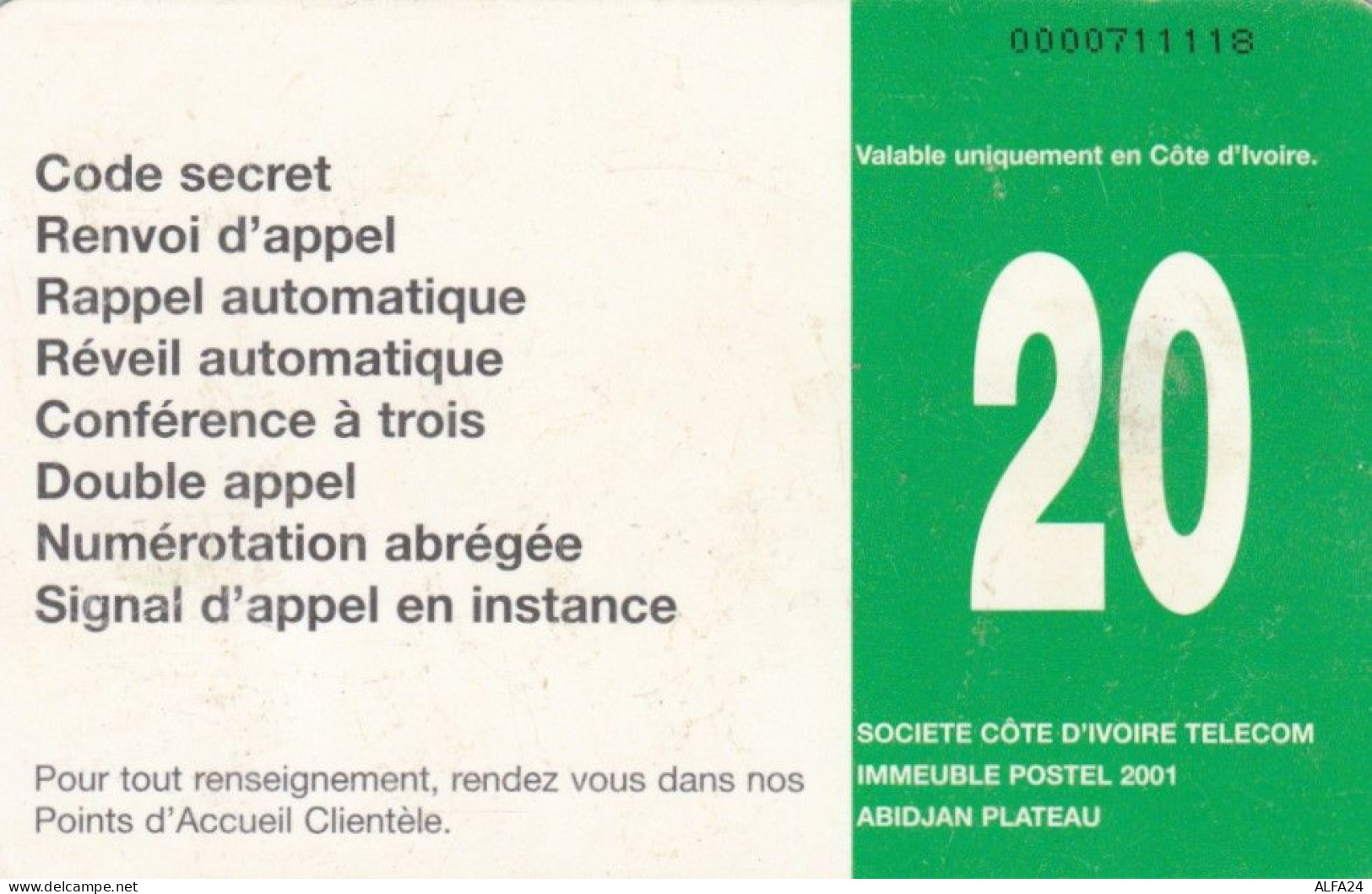 PHONE CARD-COSTA D'AVORIO (E48.7.6 - Ivoorkust
