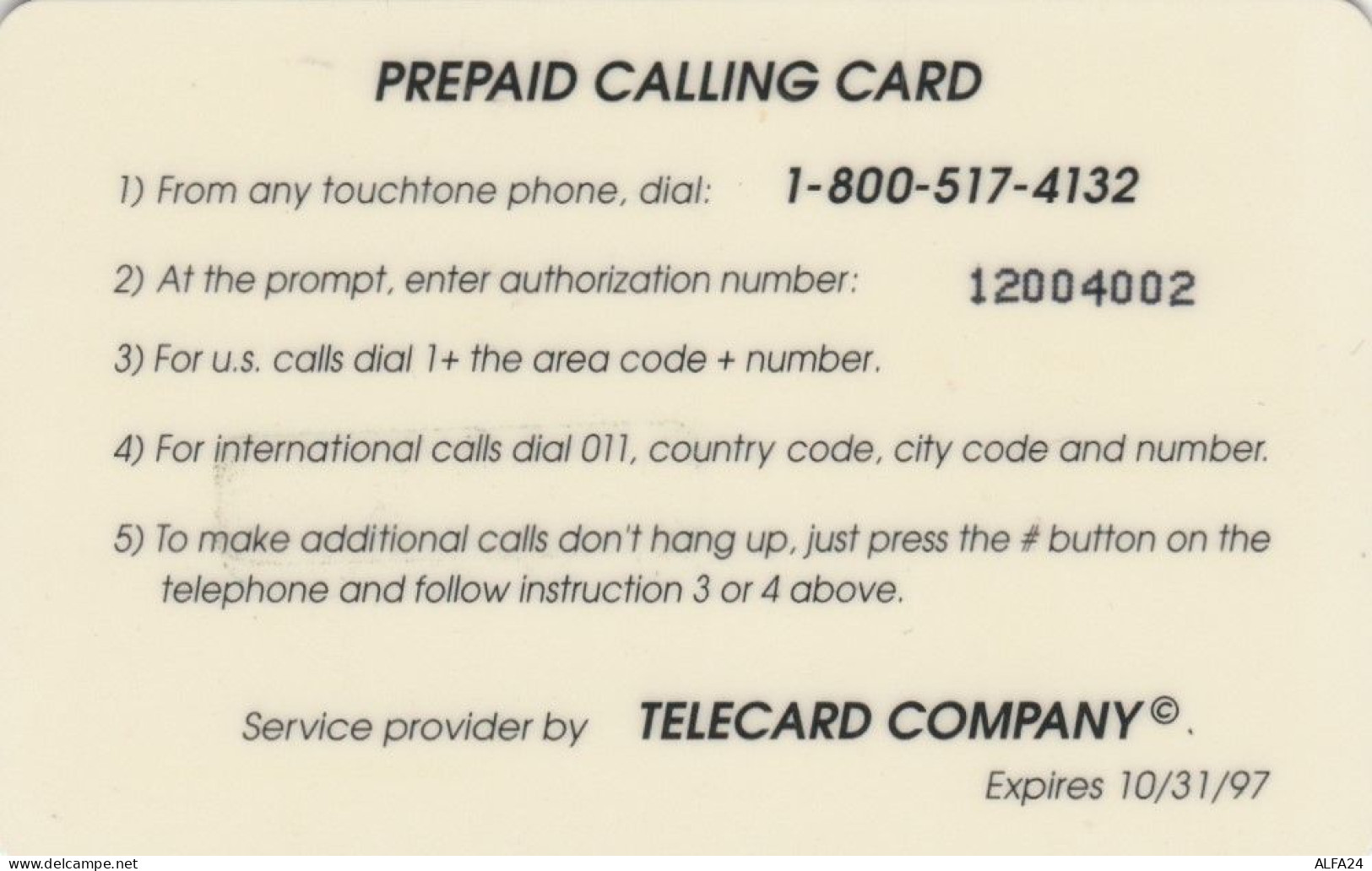 PREPAID PHONE CARD STATI UNITI (E49.47.2 - Autres & Non Classés