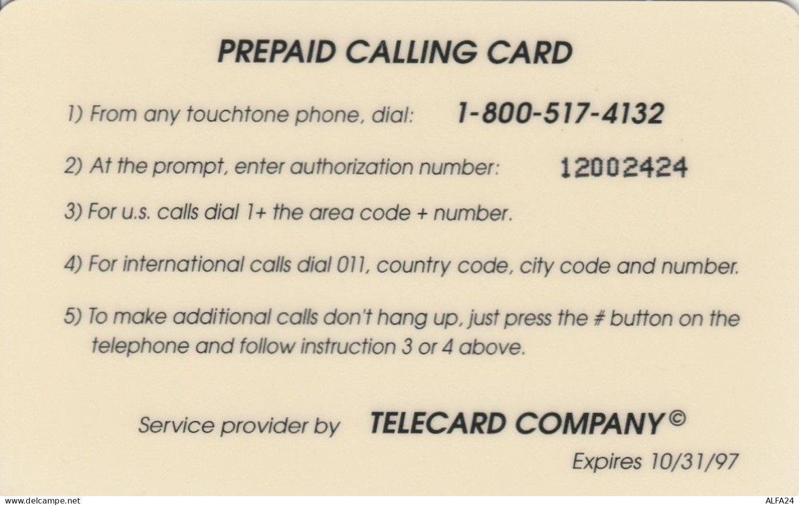 PREPAID PHONE CARD STATI UNITI (E49.47.3 - Autres & Non Classés