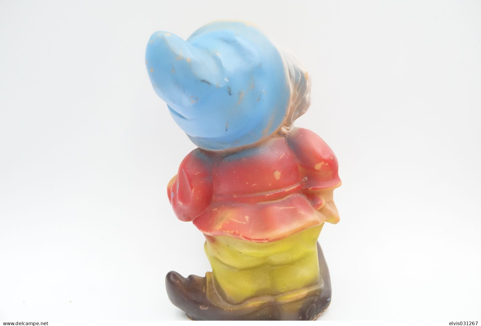 PIEPER POUET SQUEAKY:  DWARF DWERG NAIN - 1960's - L=13 - WALT DISNEY PRODUCTIONS - Rubber - Vinyl - Smurfen