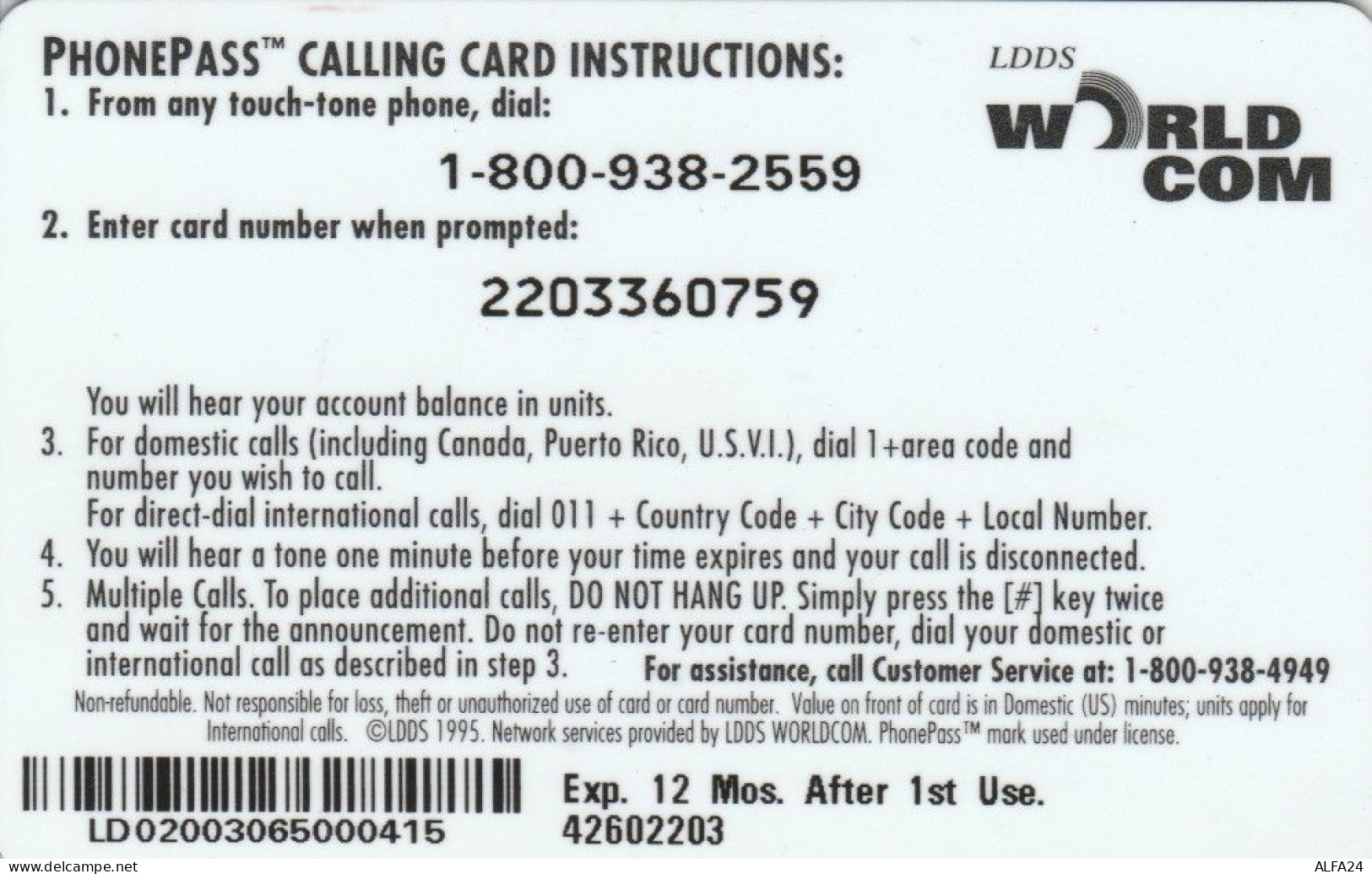 PREPAID PHONE CARD STATI UNITI (E50.35.1 - Autres & Non Classés