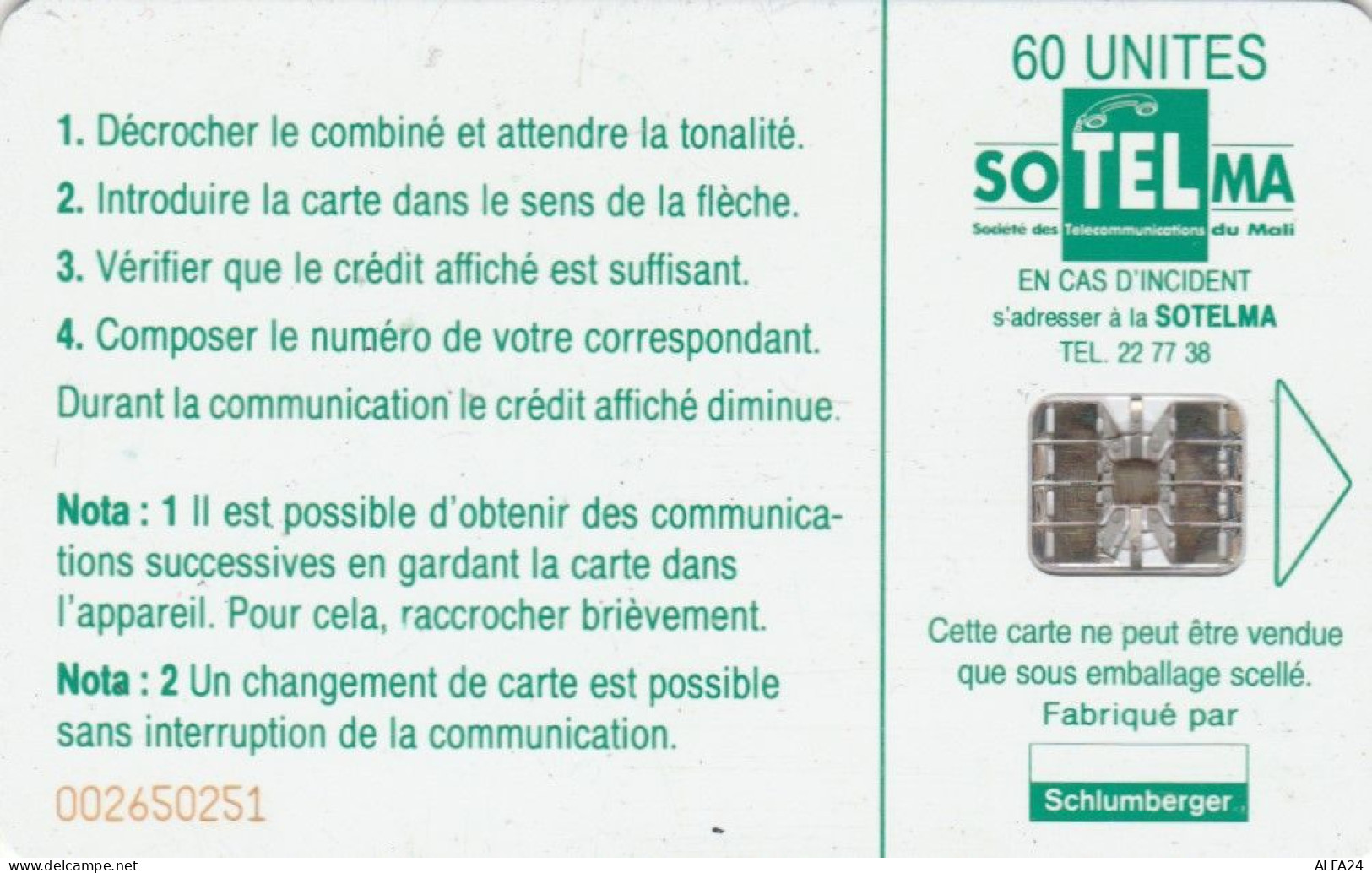 PHONE CARD MALI (E51.30.4 - Mali