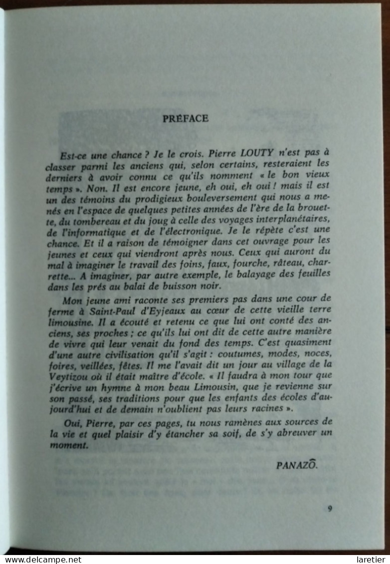 Sur les sentiers du Limousin - Pierre Louty - Préface de Panazô - Dédicace de l'auteur.