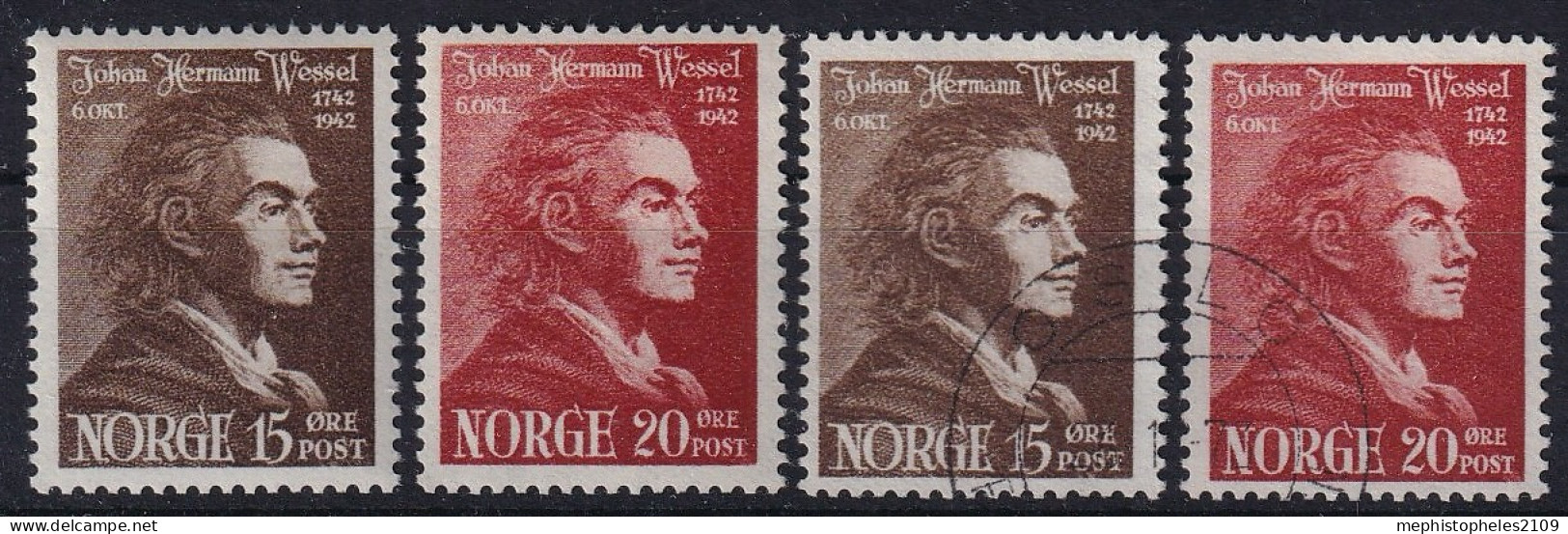 NORWAY 1943 - MNH/canceled - Mi 272, 273 - Ungebraucht