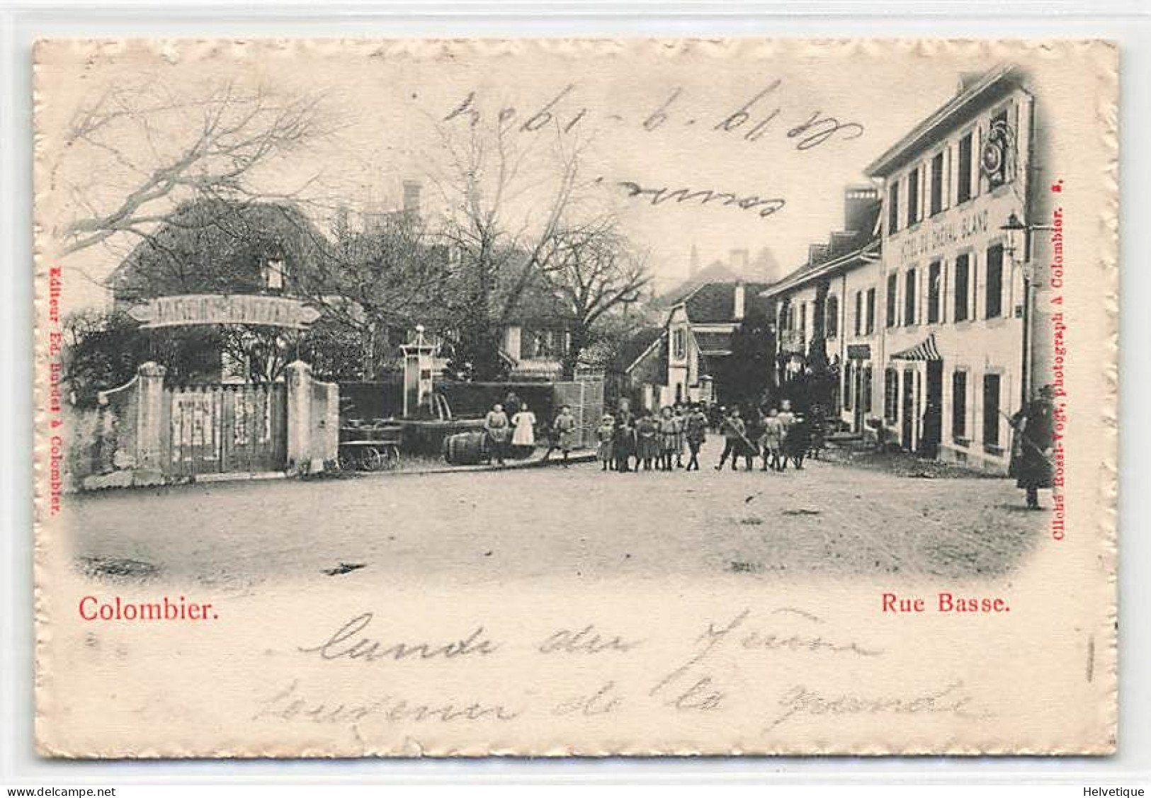 Colombier Rue Basse Animée 1904 - Colombier