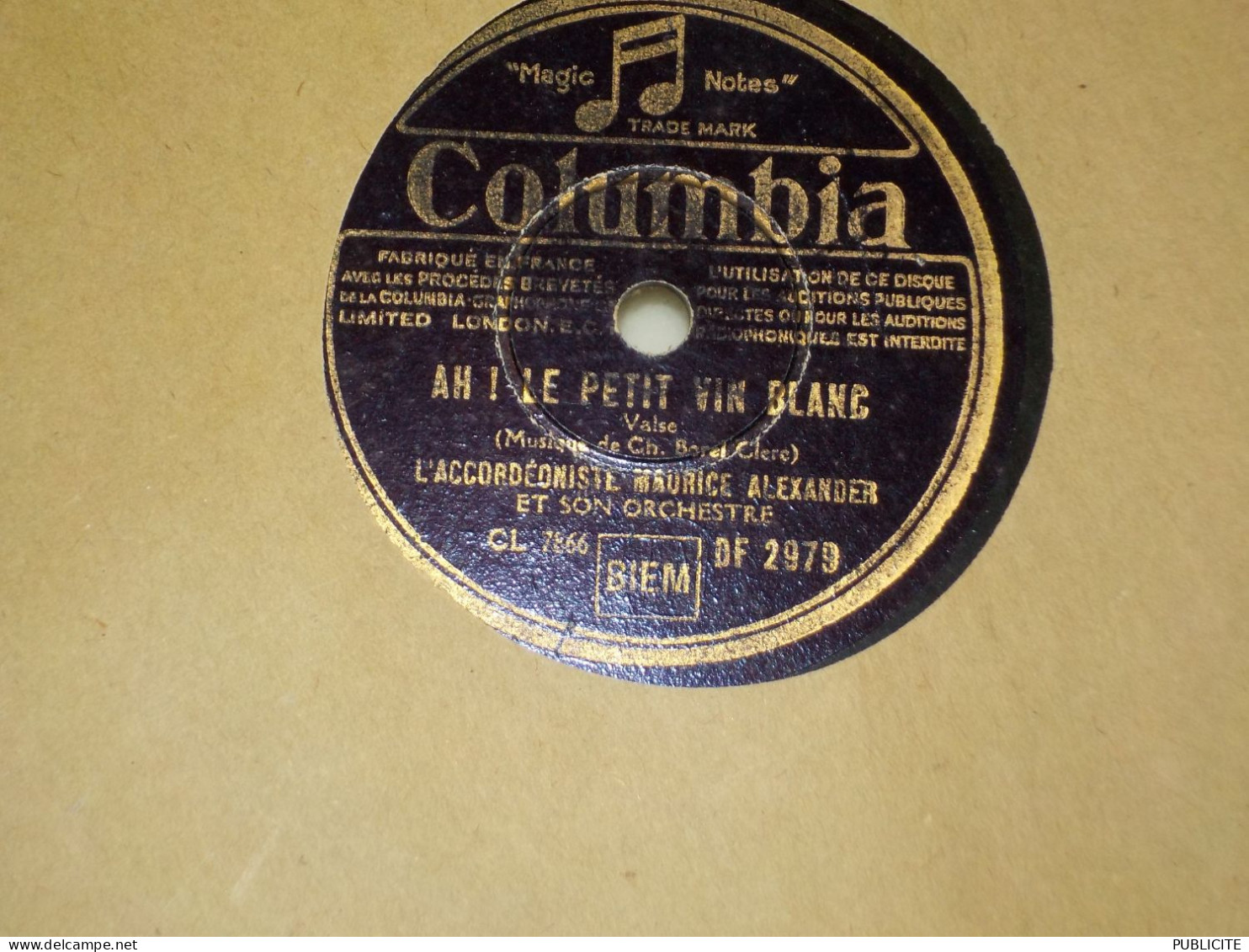 DISQUE VYNIL 78 TOURS VALSE DE MAURICE  ALEXANDER  1940 - 78 Rpm - Gramophone Records