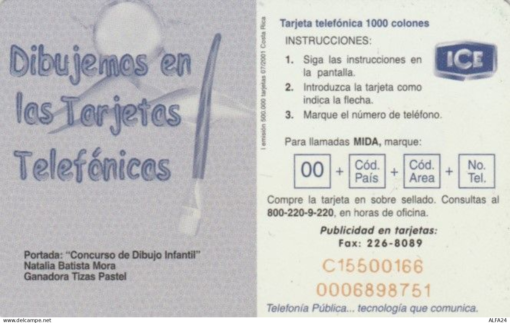 PHONE CARD COSTARICA (E61.21.6 - Costa Rica