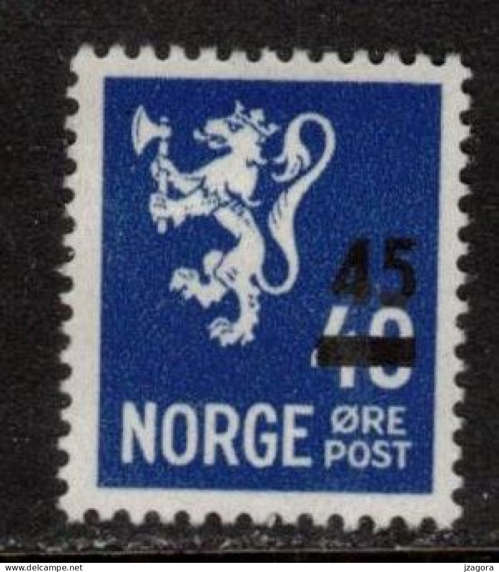 NORWAY NORGE NORWEGEN 1949 MI  SC 347 MH(*) OVERPRINT AUFDRUCK 45 AUF 40 - Unused Stamps