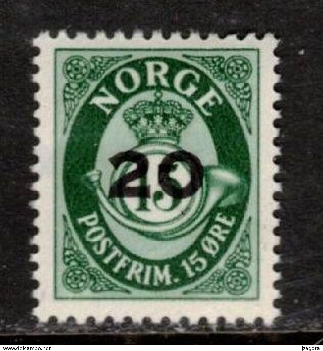 NORWAY NORGE NORWEGEN 1952 MI  SC 378 MH(*) OVERPRINT AUFDRUCK 20 AUF 15 - Unused Stamps