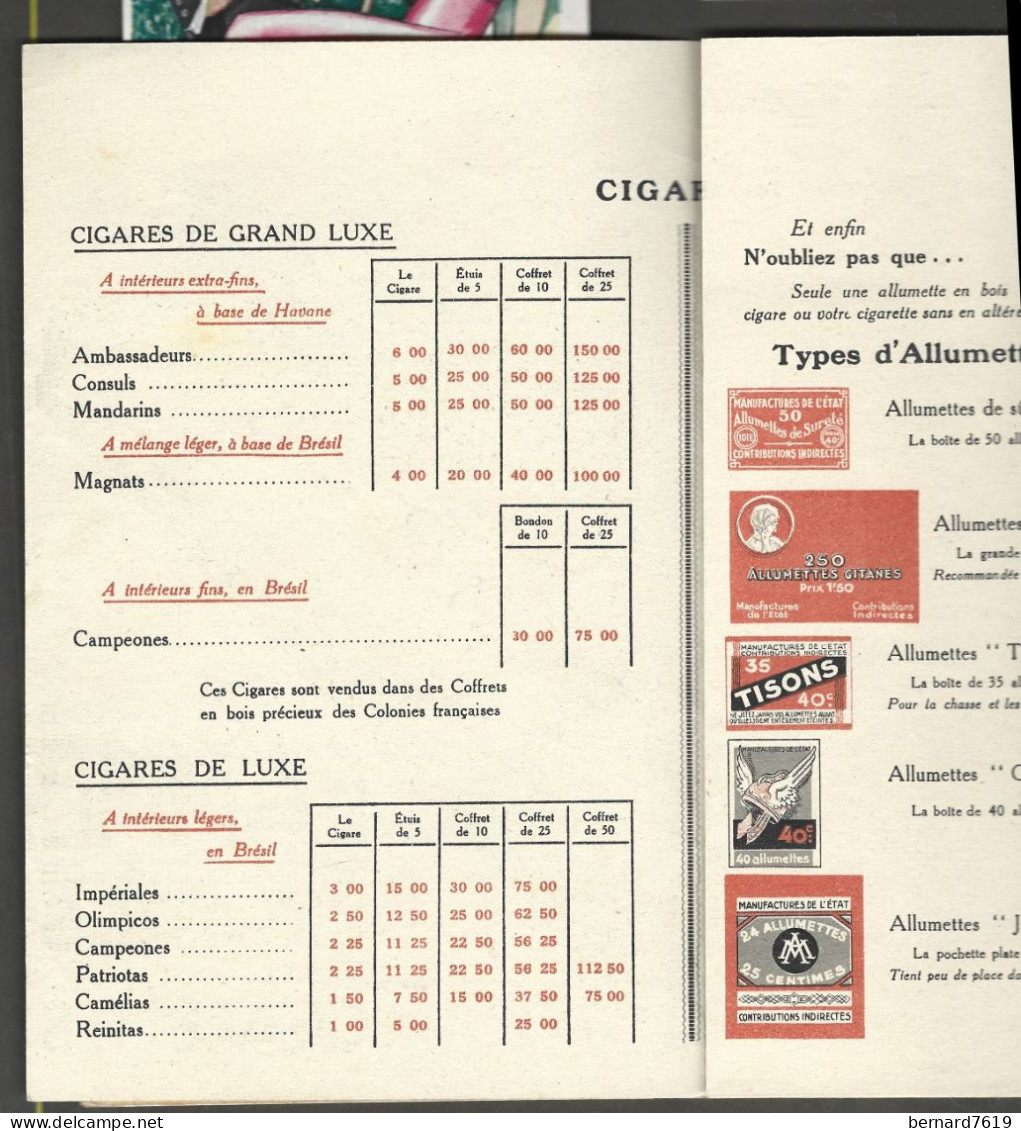 Publicite   Livret    Une Gamme  Sympathique  De Cigares Et Cigarettes- Par Leon Blot- Vers 1935 - Autres & Non Classés