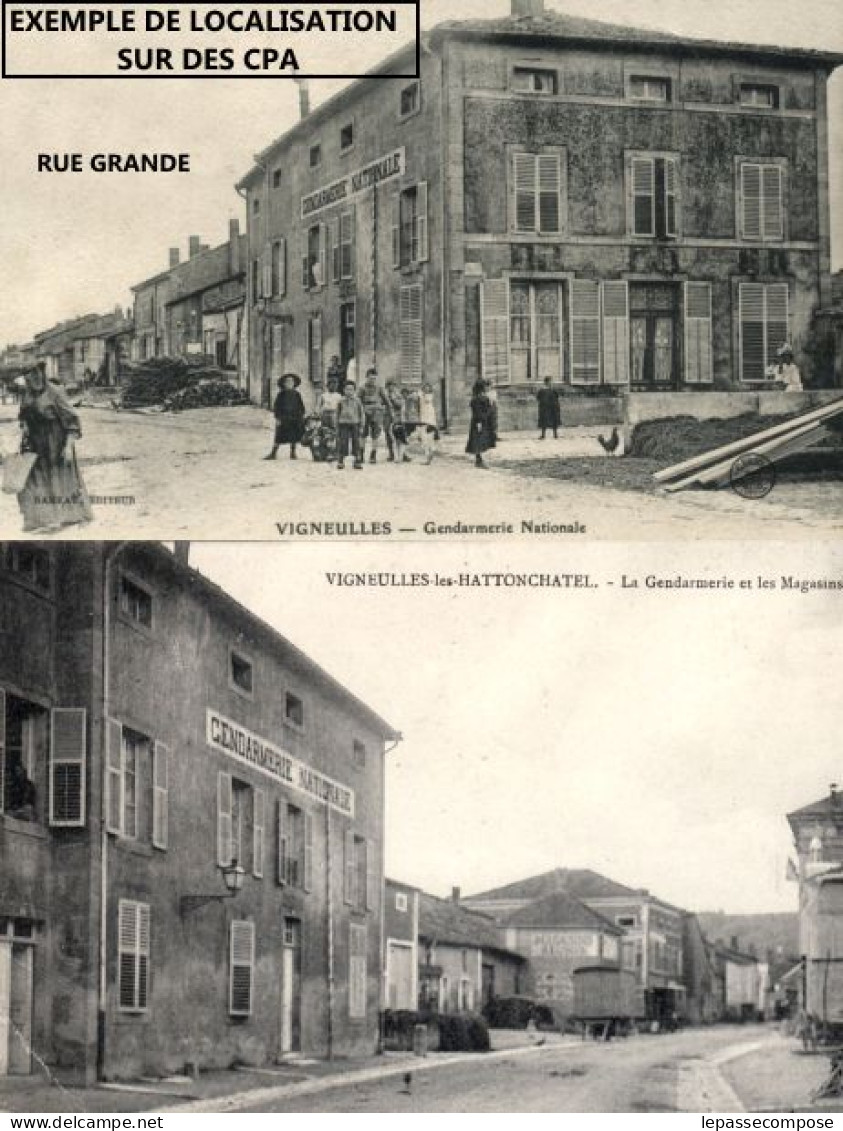 VIGNEULLES - RUE GRANDE ET GENDARMERIE DETRUITES - SOLDATS ALLEMANDS - CAVALIER - CIVILS AU TRAVAIL - VERS 1914 - Vigneulles Les Hattonchatel