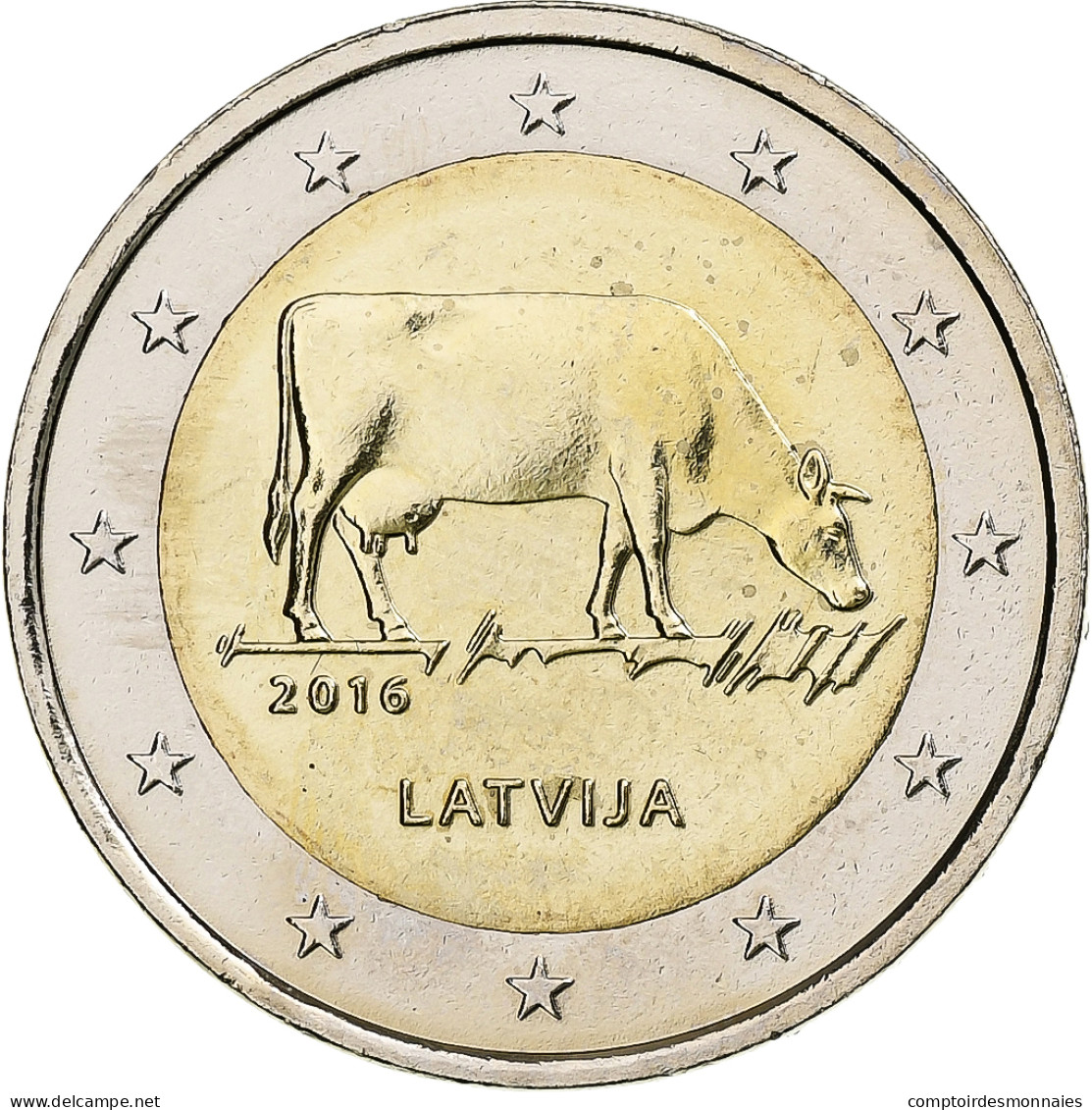 Lettonie, 2 Euro, Industrie Laitière, 2016, Stuttgart, FDC, Bimétallique - Lettland
