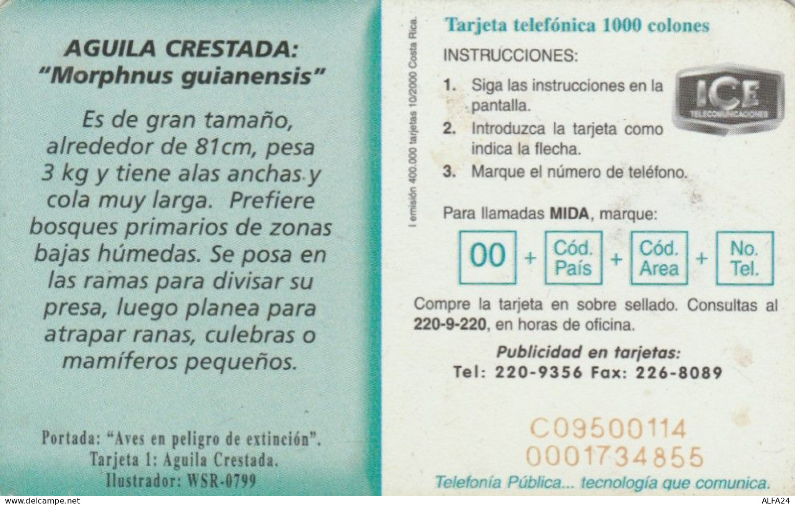 PHONE CARD COSTA RICA (E72.41.8 - Costa Rica