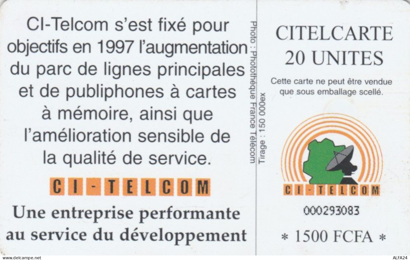 PHONE CARD COSTA D'AVORIO (E72.25.4 - Côte D'Ivoire