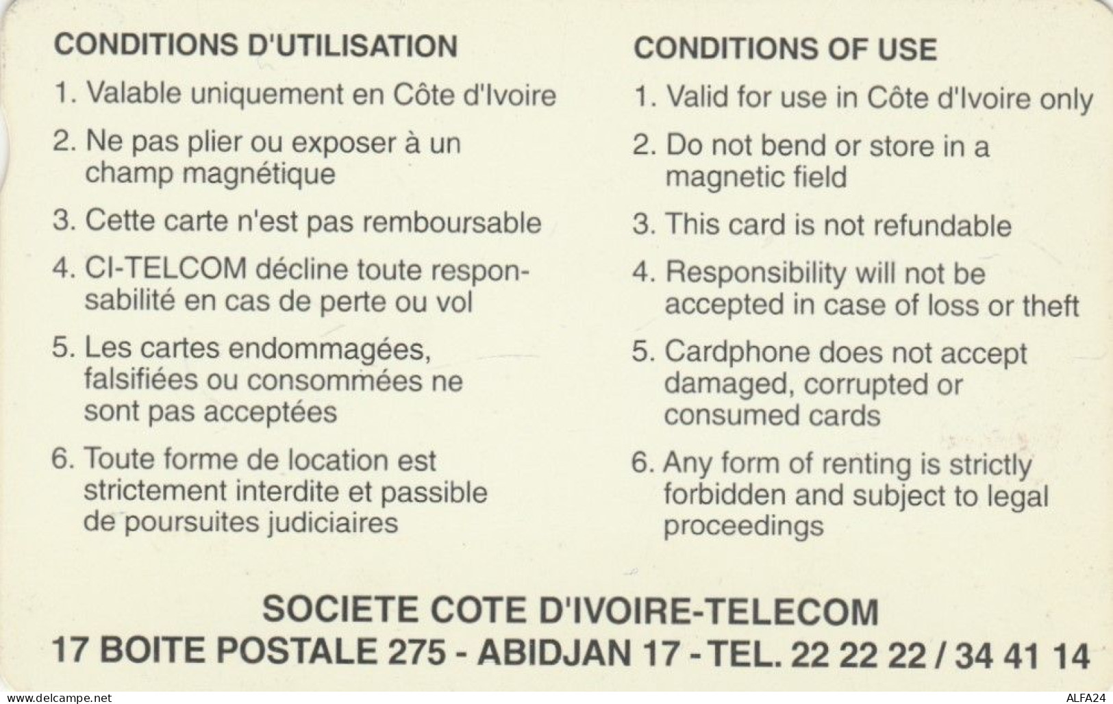 PHONE CARD COSTA D'AVORIO (E73.8.8 - Ivory Coast